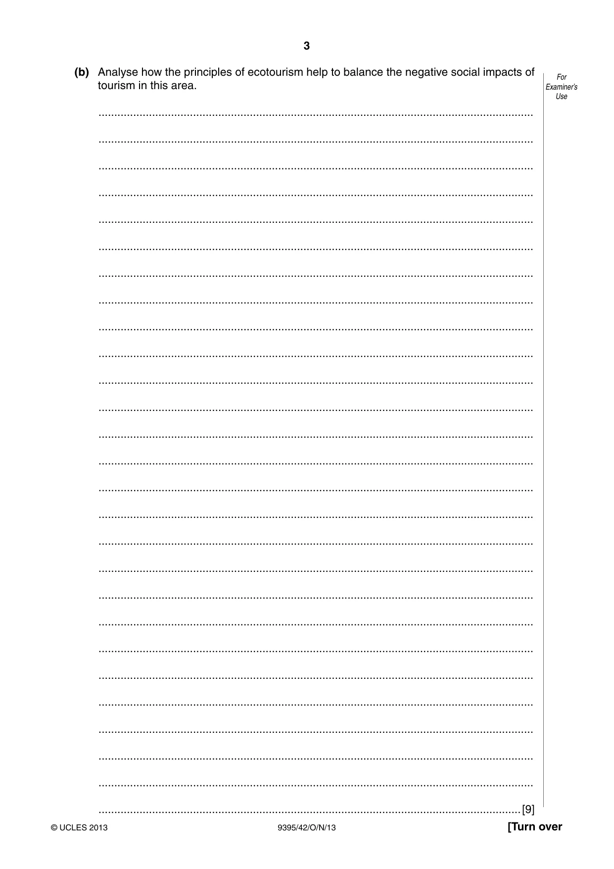 Cambridge A Level Travel and Tourism 9395 2013 Oct/Nov Paper 4 · Variant 2 question paper, page 3 of 8