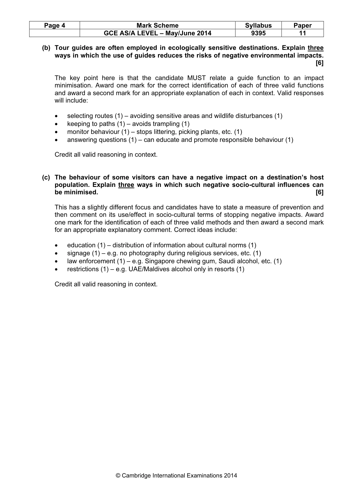 Mark scheme, page 4 of 9