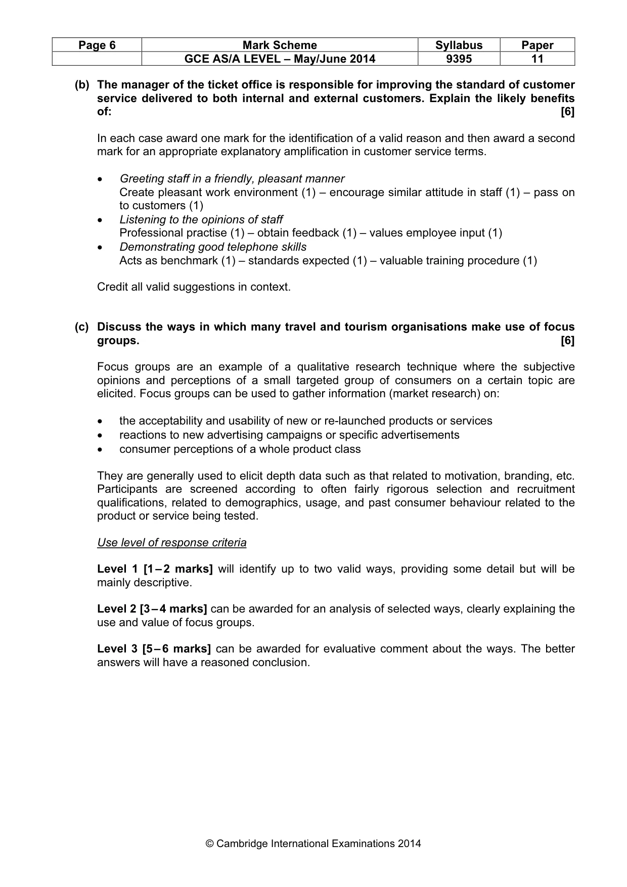 Mark scheme, page 6 of 9