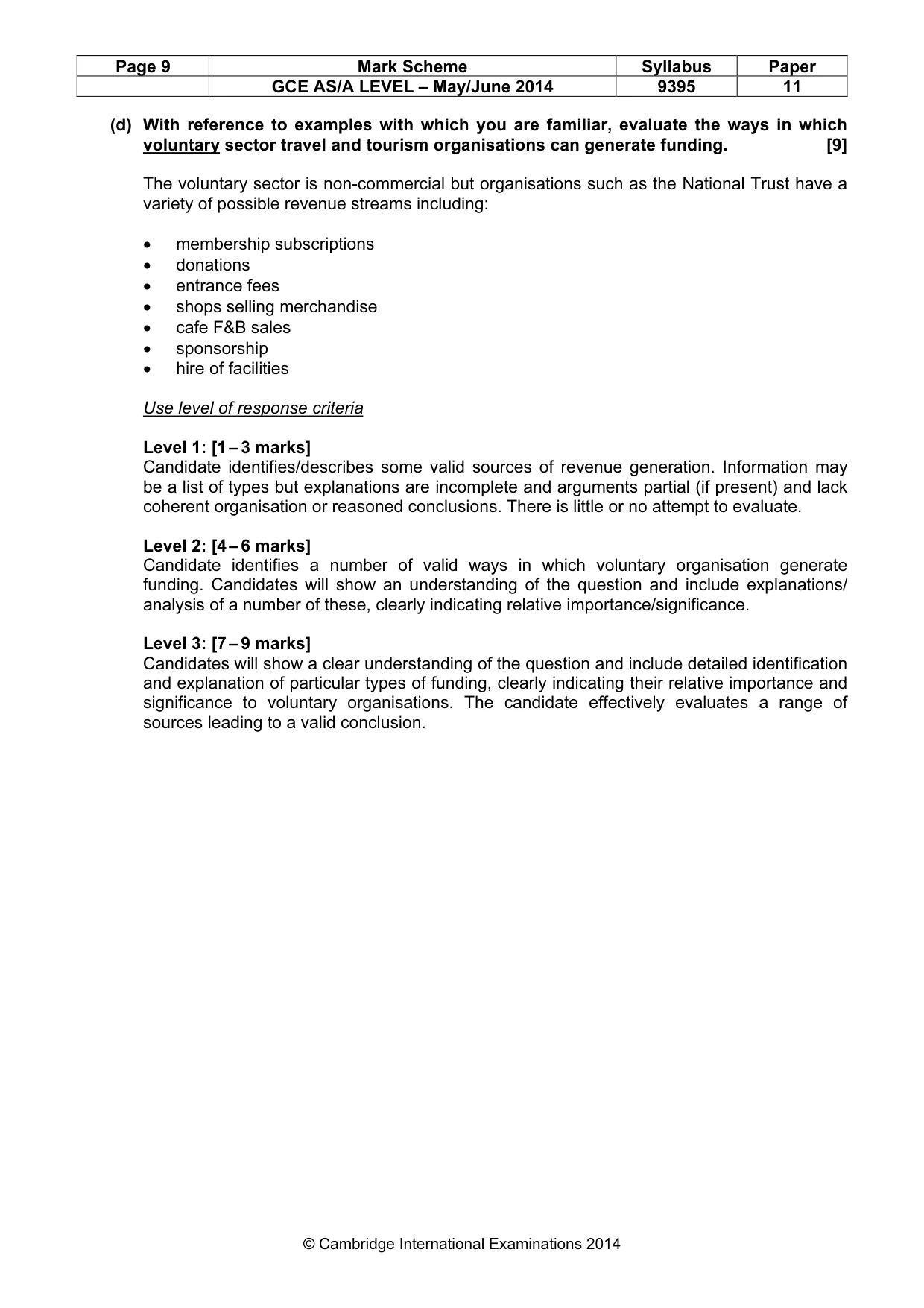 Mark scheme, page 9 of 9