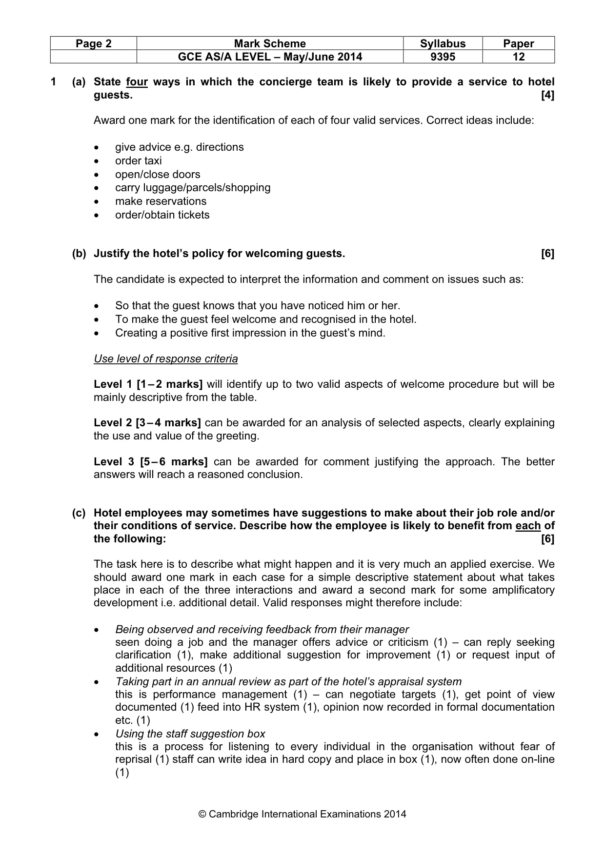 Mark scheme, page 2 of 8