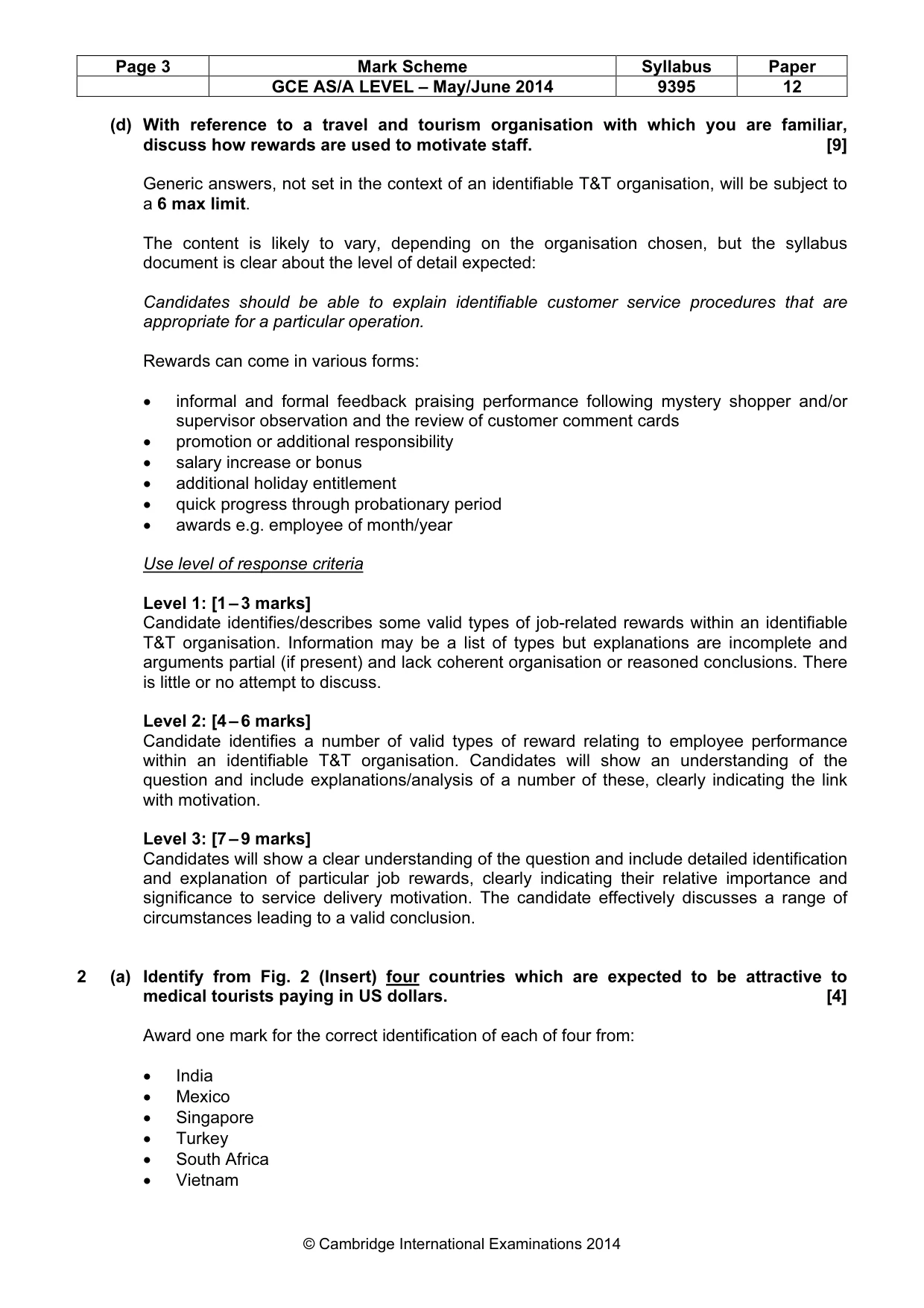 Mark scheme, page 3 of 8