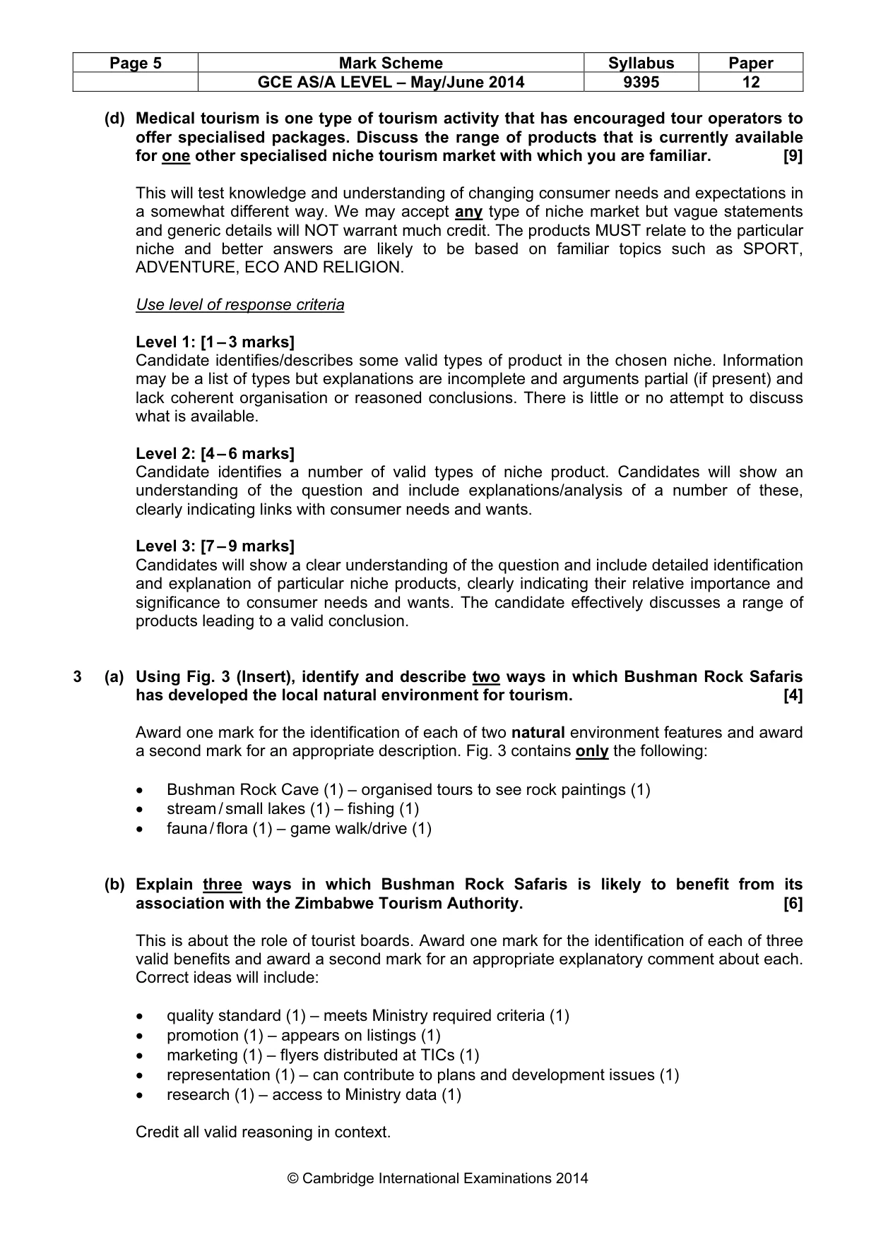 Mark scheme, page 5 of 8