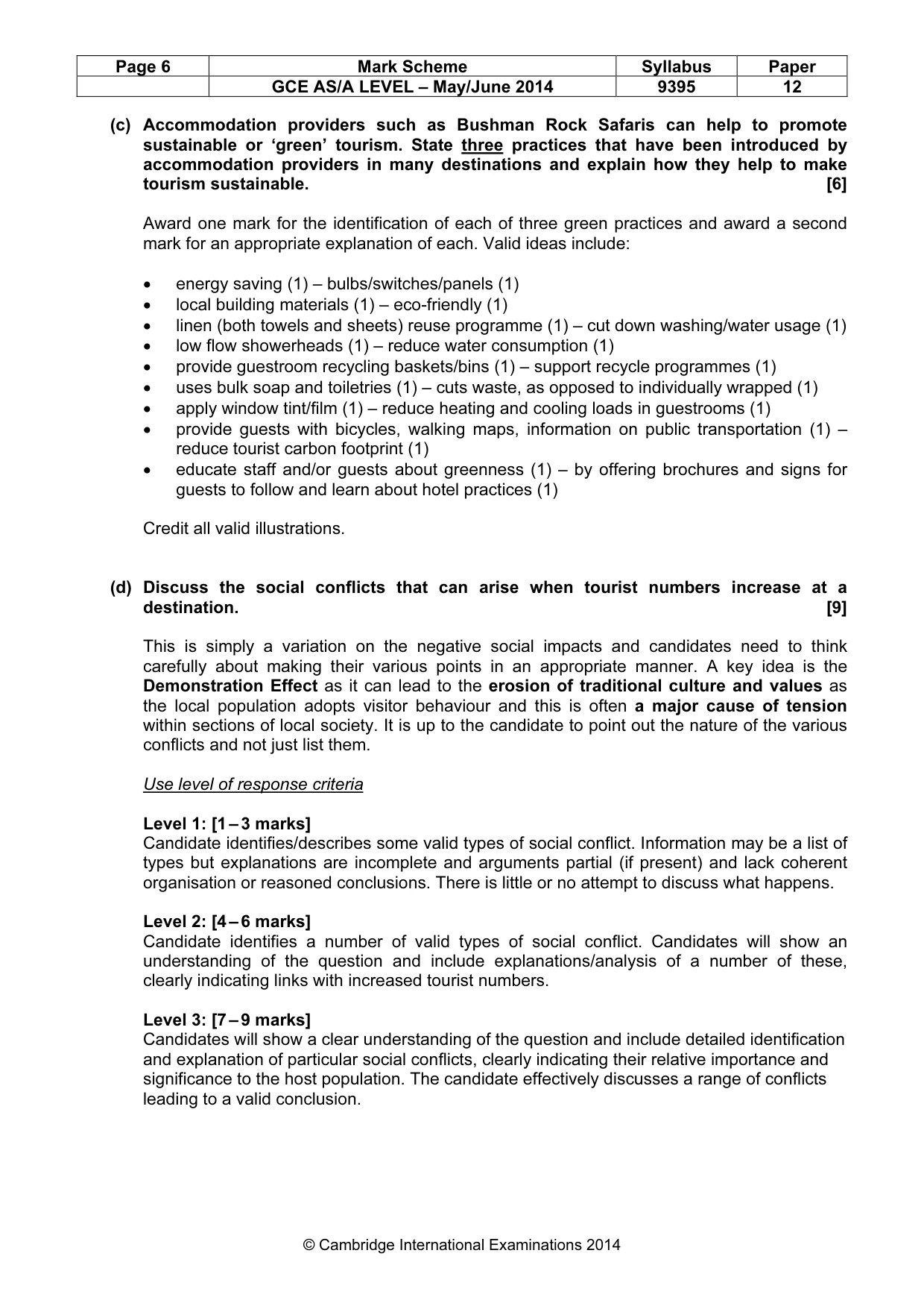 Mark scheme, page 6 of 8