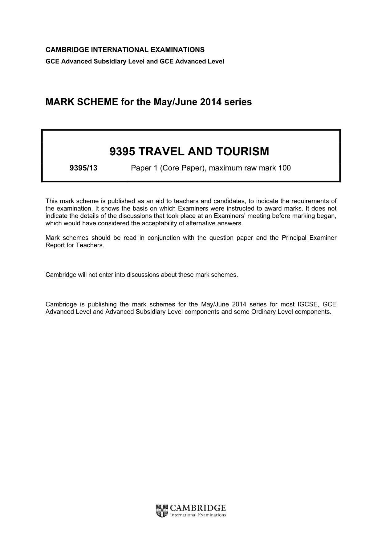 Mark scheme, page 1 of 8