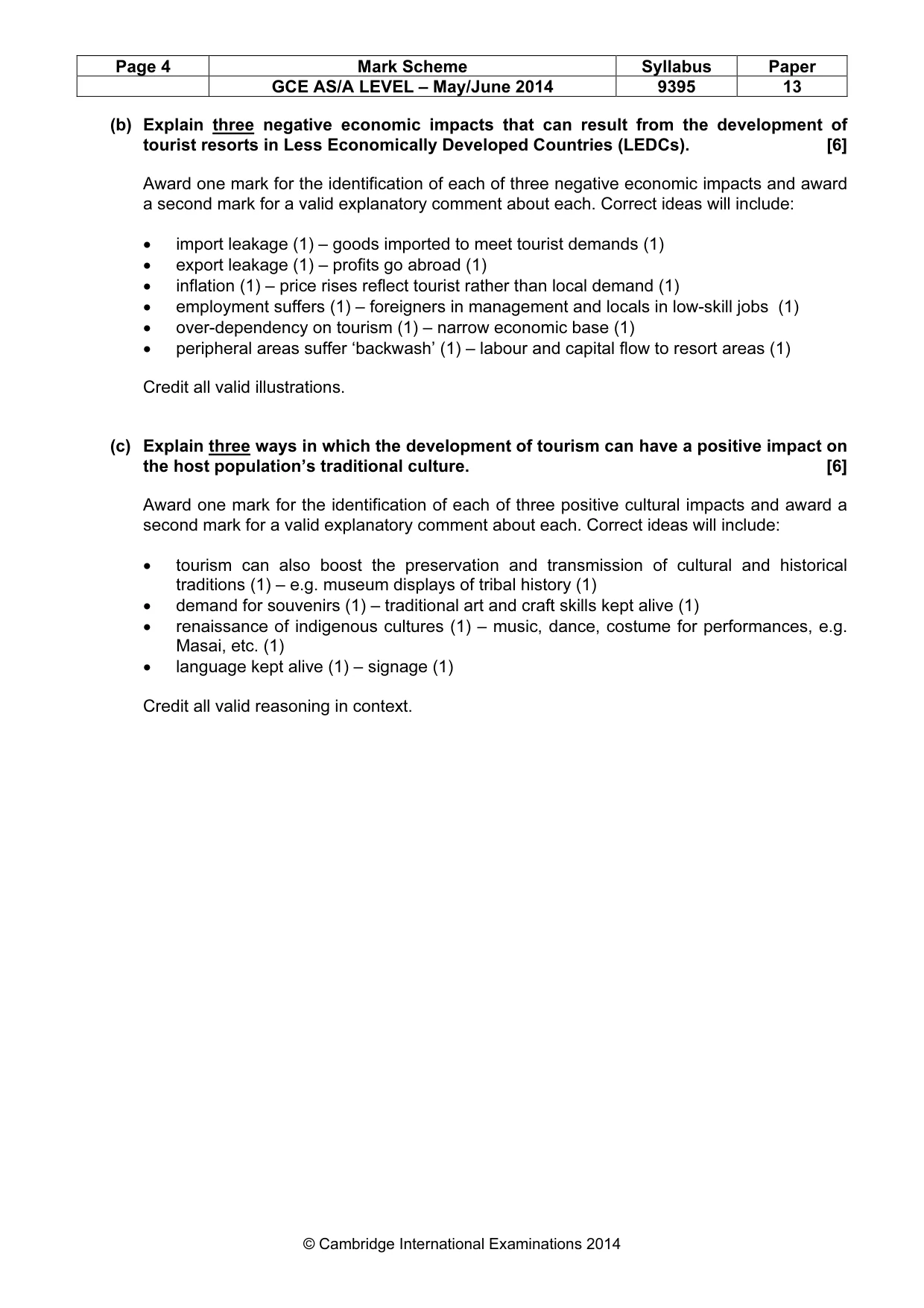 Mark scheme, page 4 of 8