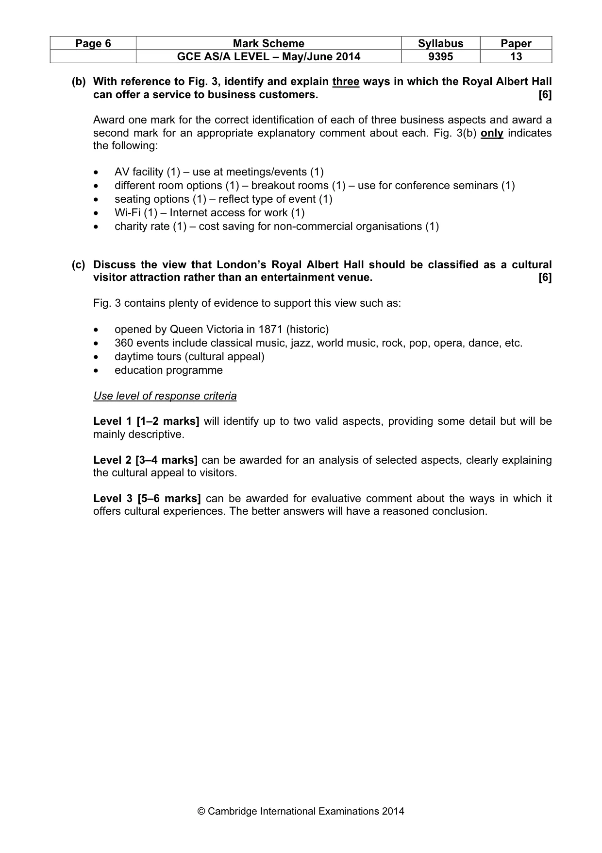 Mark scheme, page 6 of 8