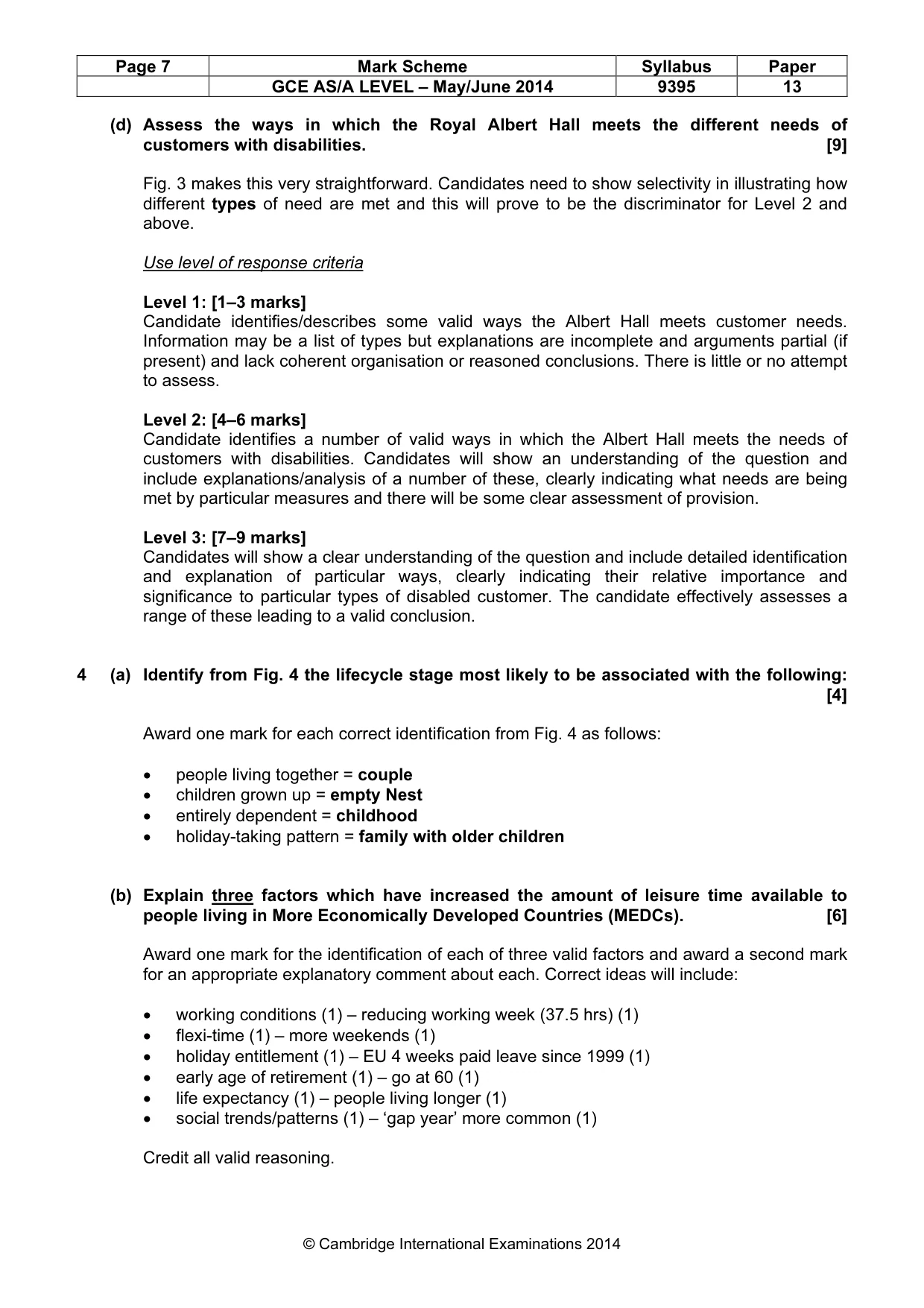 Mark scheme, page 7 of 8