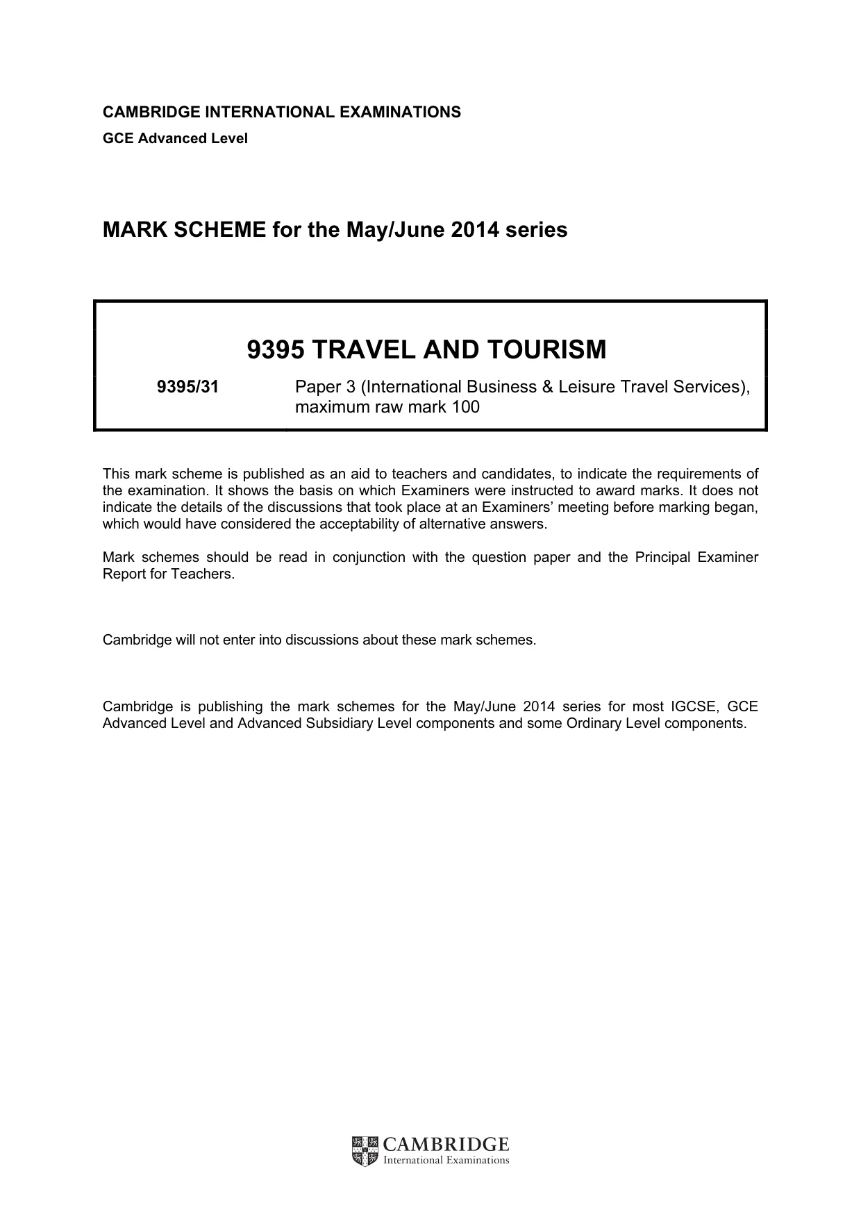 Mark scheme, page 1 of 8