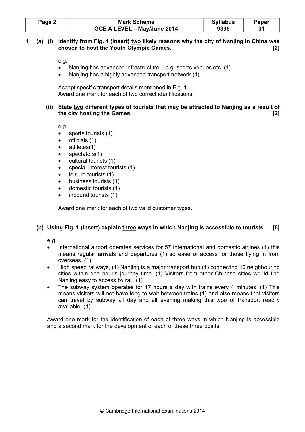 Mark scheme, page 2 of 8