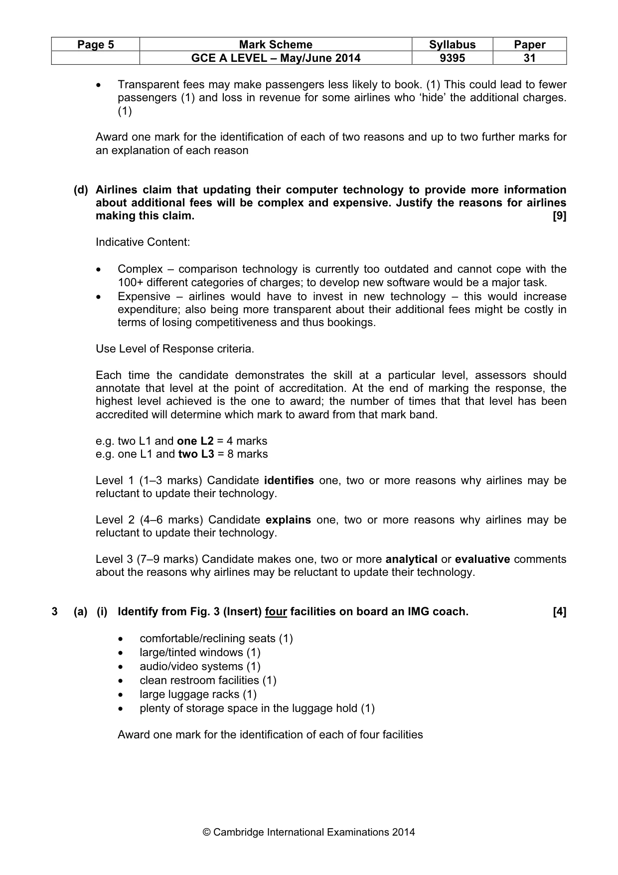 Mark scheme, page 5 of 8