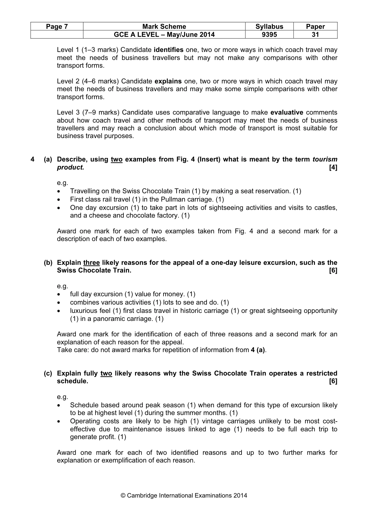 Mark scheme, page 7 of 8