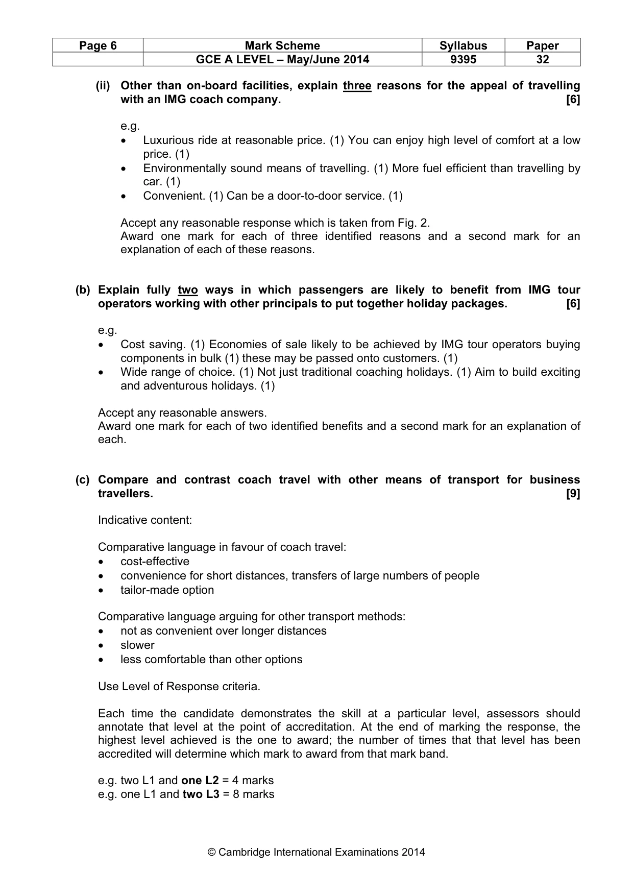 Mark scheme, page 6 of 8