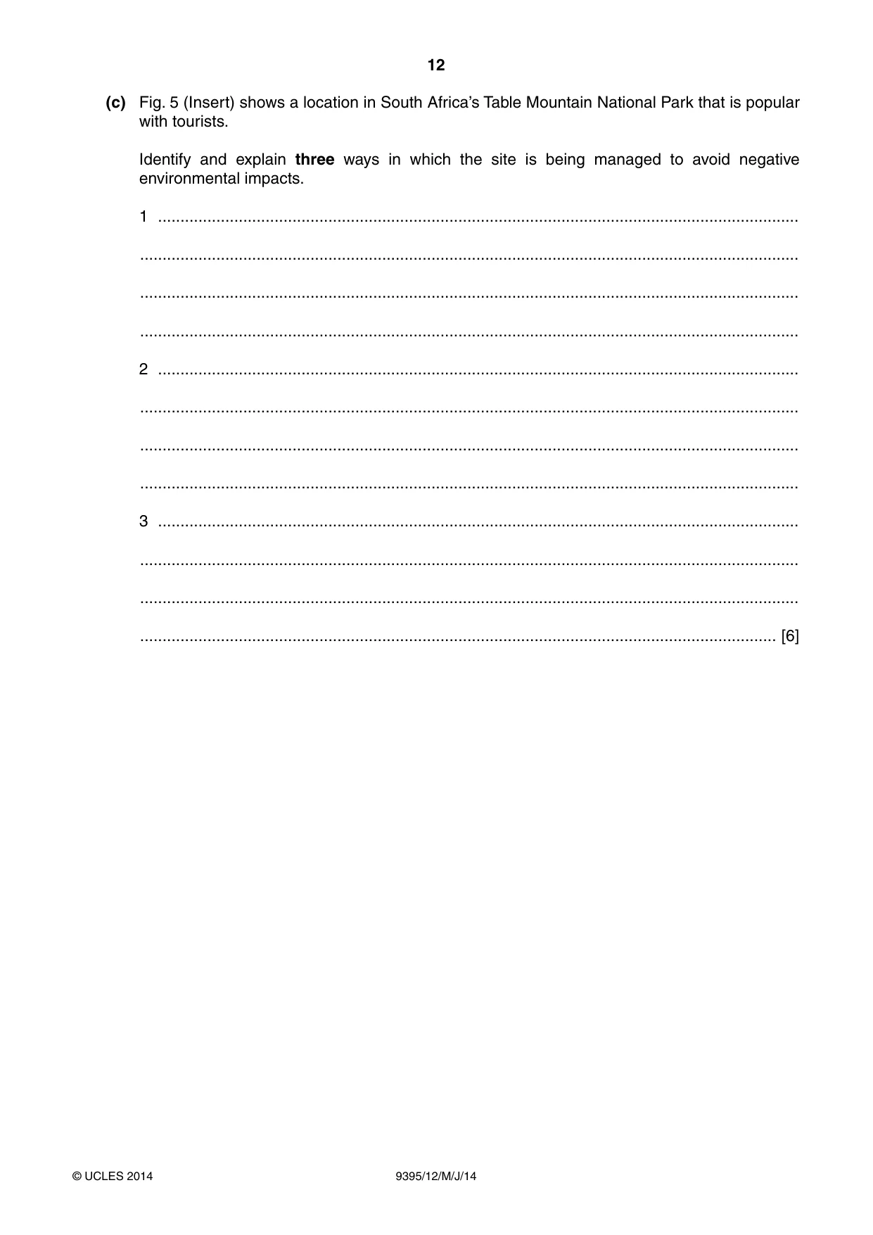 Cambridge A Level Travel and Tourism 9395 2014 May/June Paper 1 · Variant 2 question paper, page 12 of 16