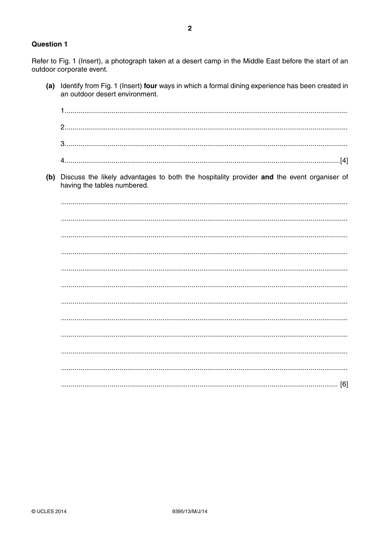 Cambridge A Level Travel and Tourism 9395 2014 May/June Paper 1 · Variant 3 question paper, page 2 of 16