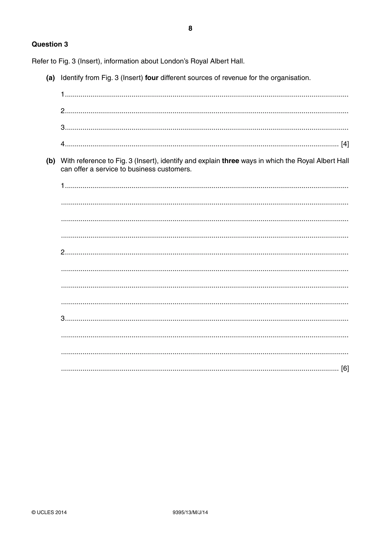Cambridge A Level Travel and Tourism 9395 2014 May/June Paper 1 · Variant 3 question paper, page 8 of 16