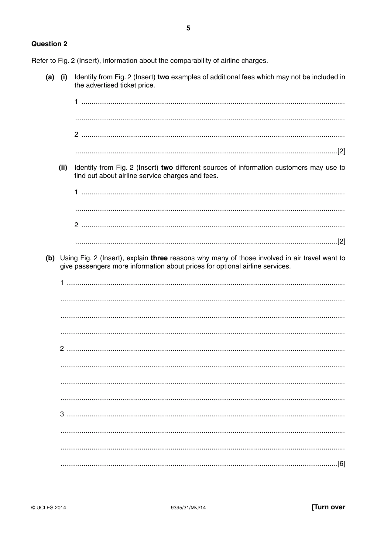 Cambridge A Level Travel and Tourism 9395 2014 May/June Paper 3 · Variant 1 question paper, page 5 of 16