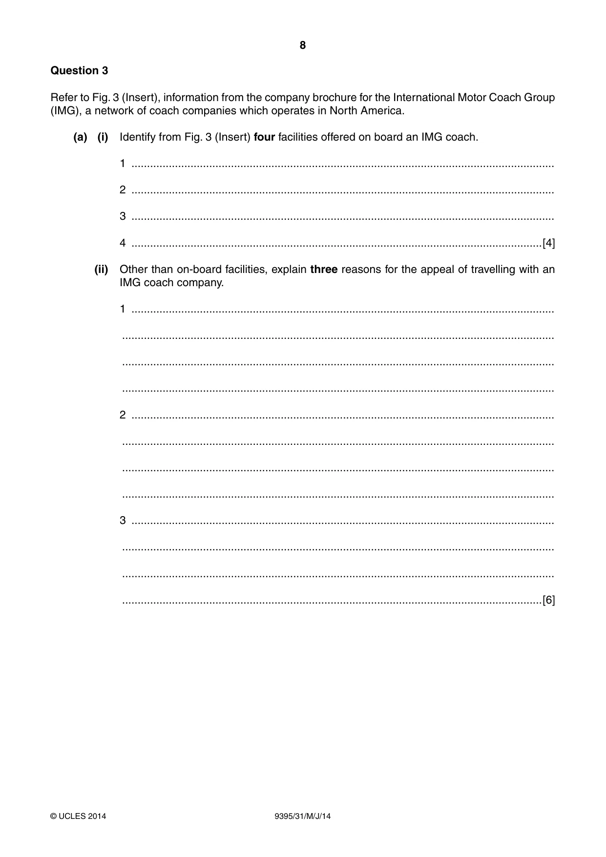 Cambridge A Level Travel and Tourism 9395 2014 May/June Paper 3 · Variant 1 question paper, page 8 of 16