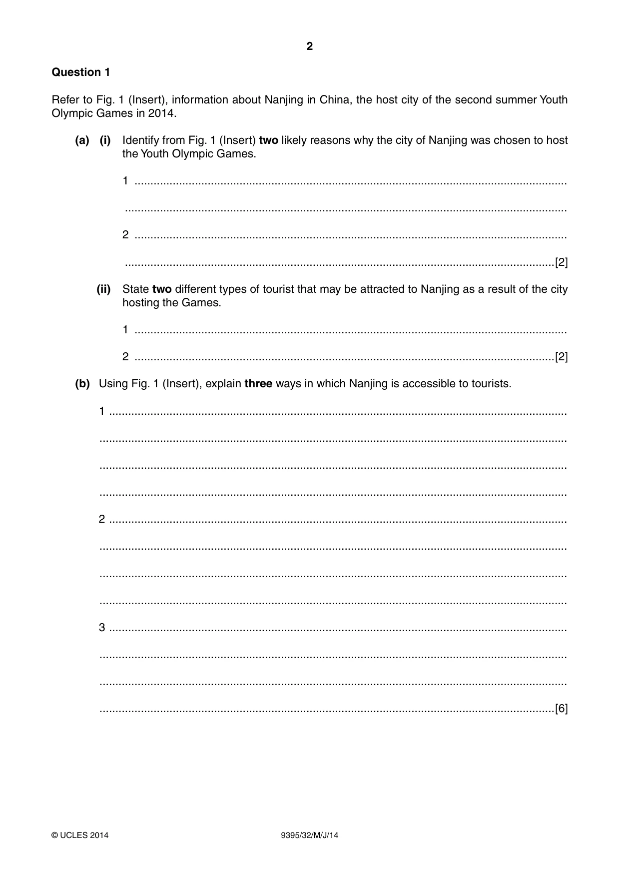 Cambridge A Level Travel and Tourism 9395 2014 May/June Paper 3 · Variant 2 question paper, page 2 of 16
