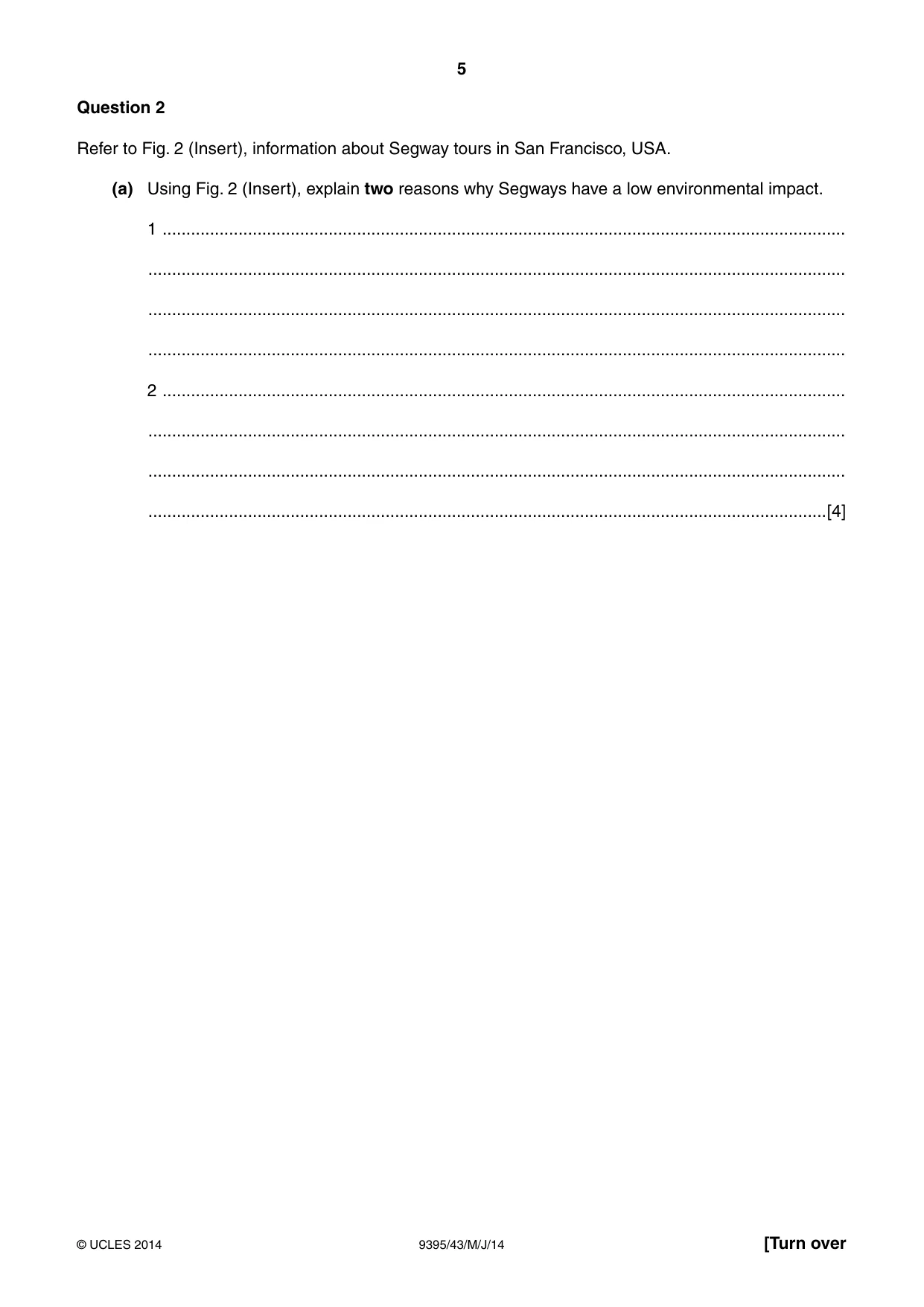 Cambridge A Level Travel and Tourism 9395 2014 May/June Paper 4 · Variant 3 question paper, page 5 of 8