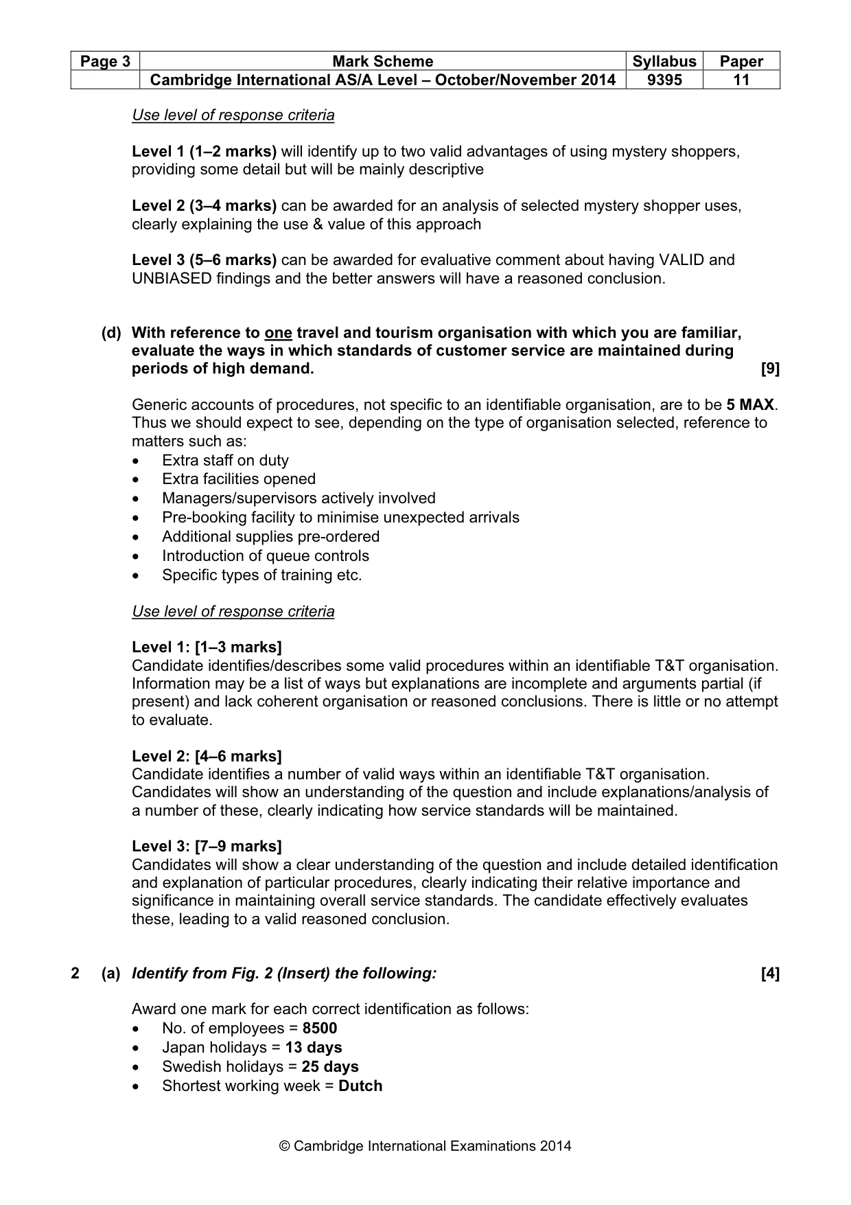 Mark scheme, page 3 of 9