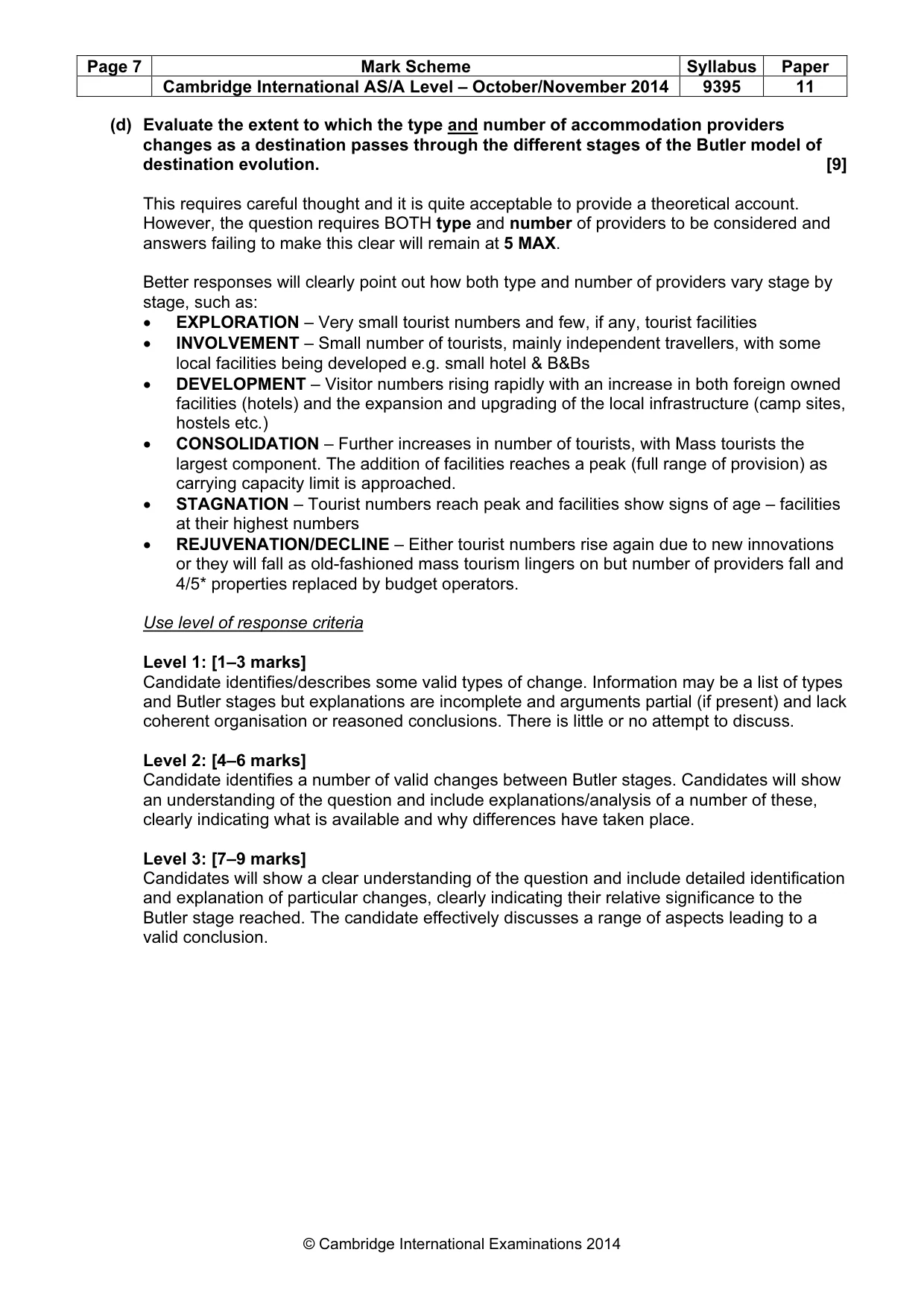 Mark scheme, page 7 of 9