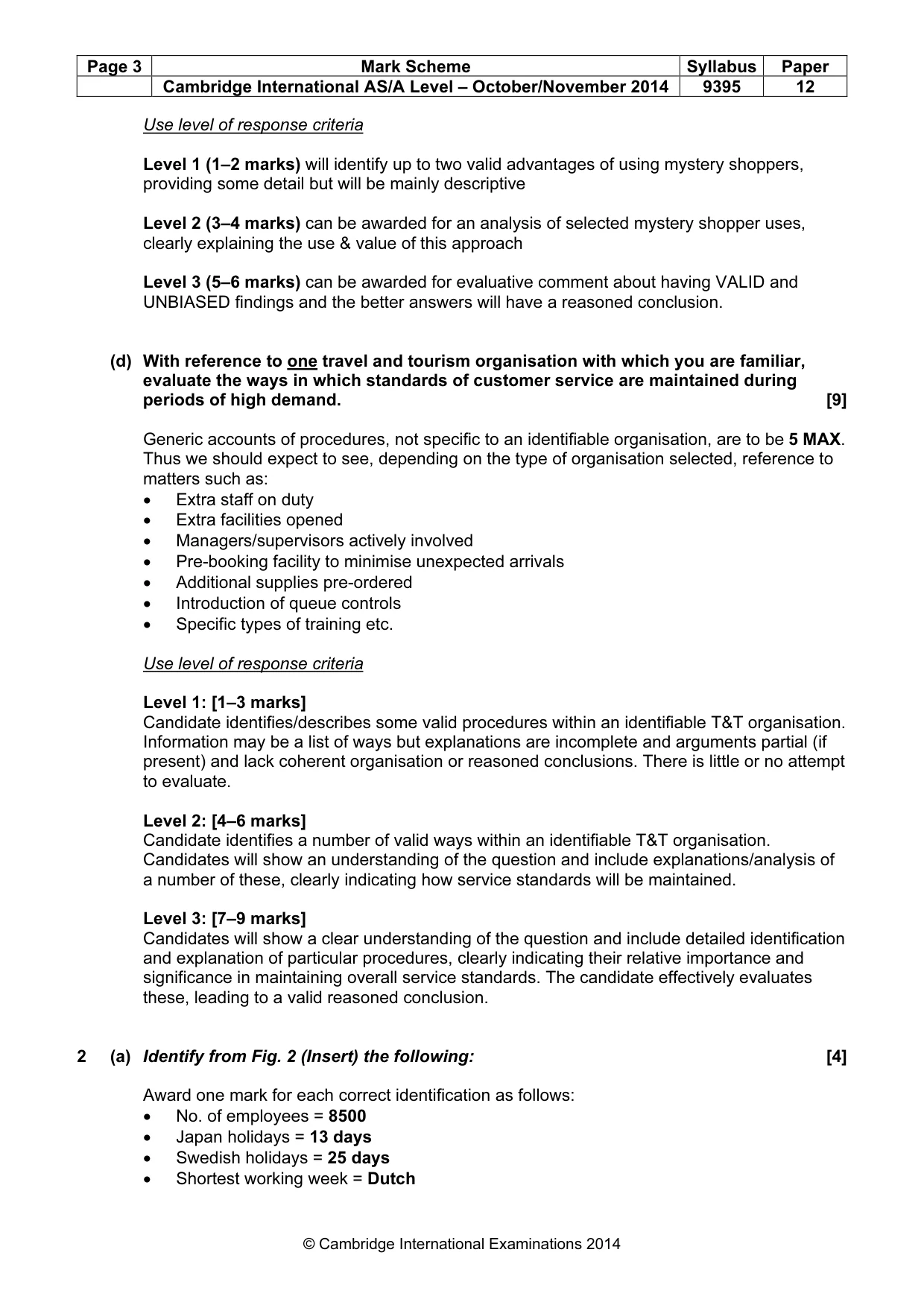 Mark scheme, page 3 of 9