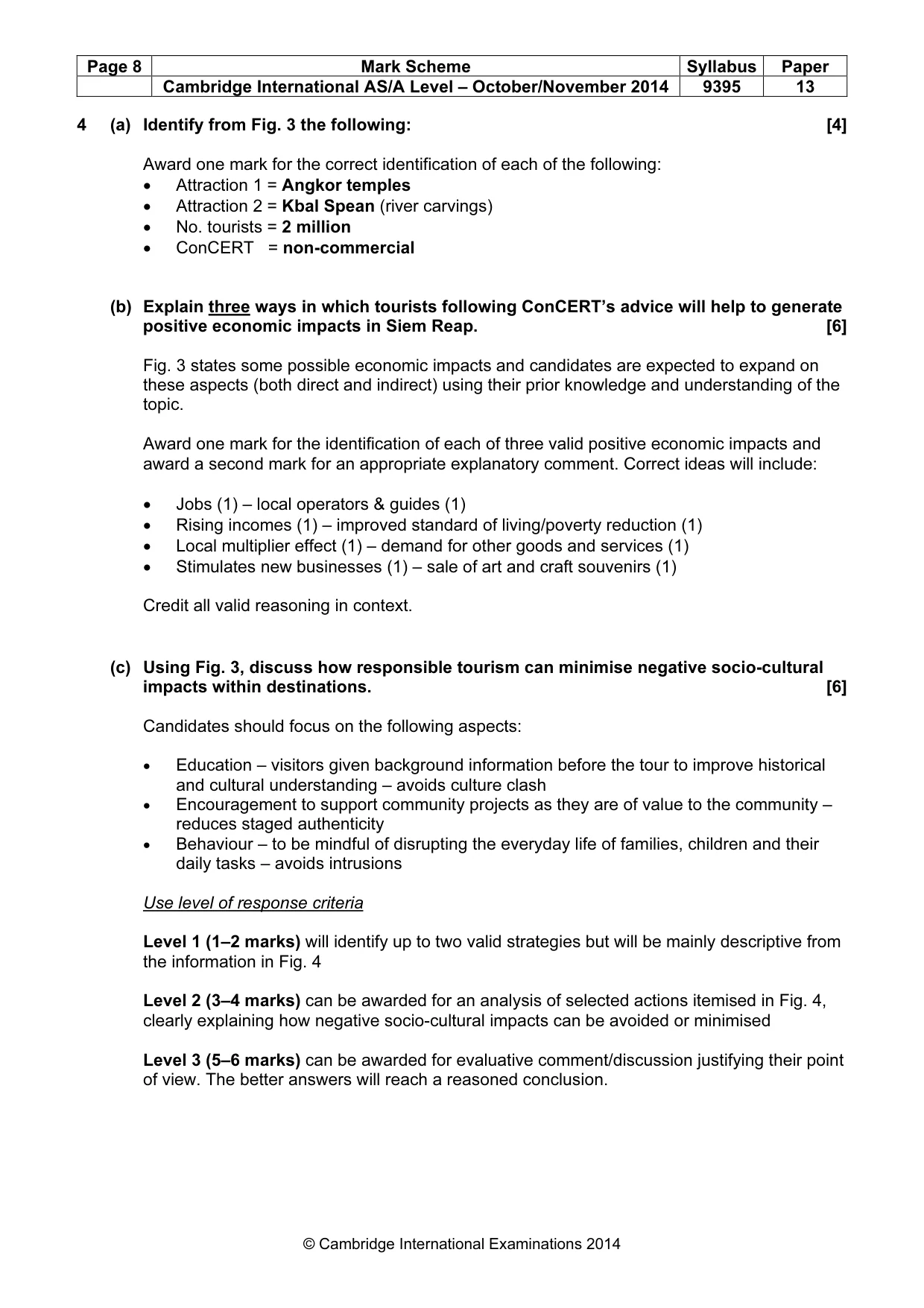 Mark scheme, page 8 of 9