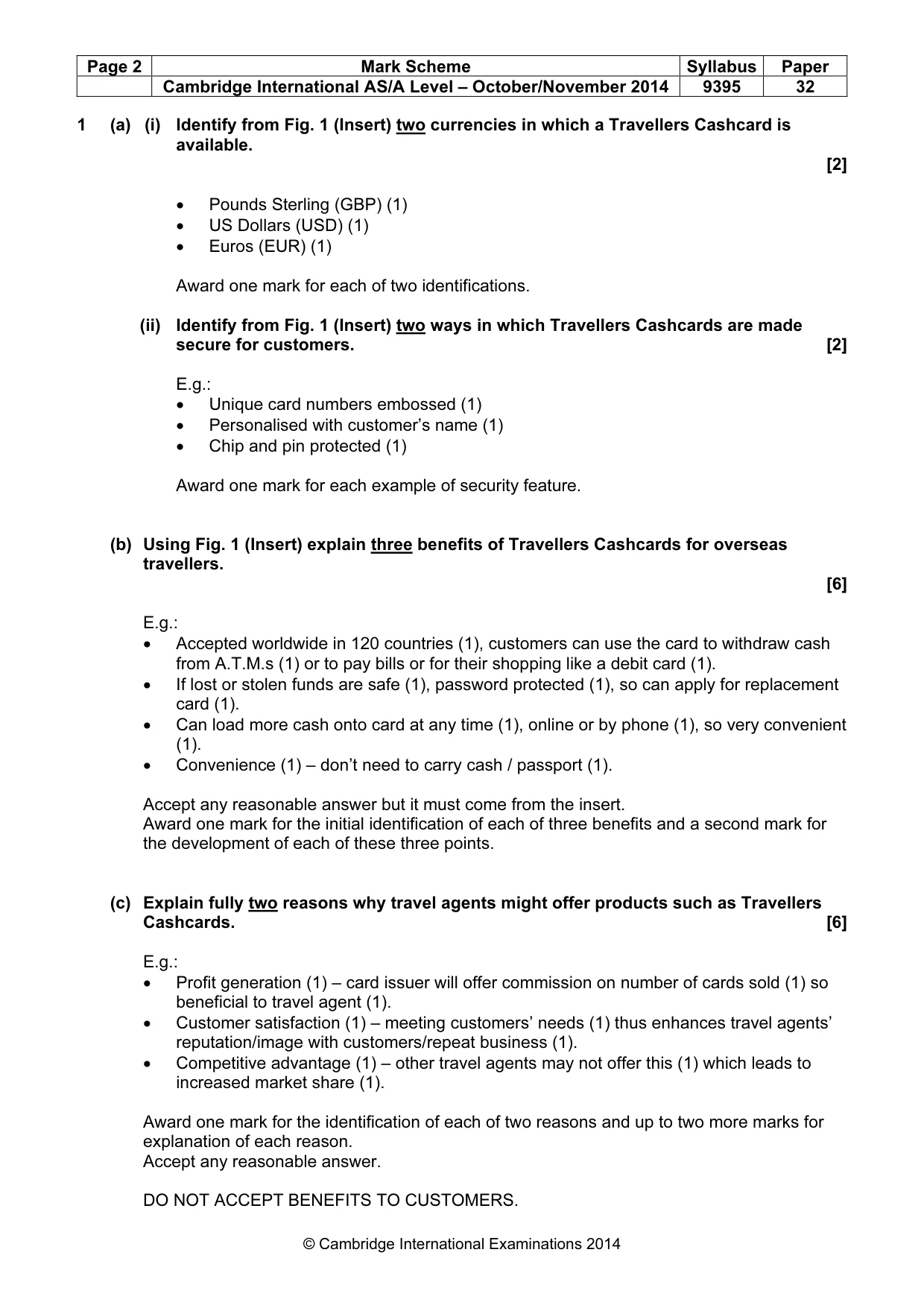 Mark scheme, page 2 of 9