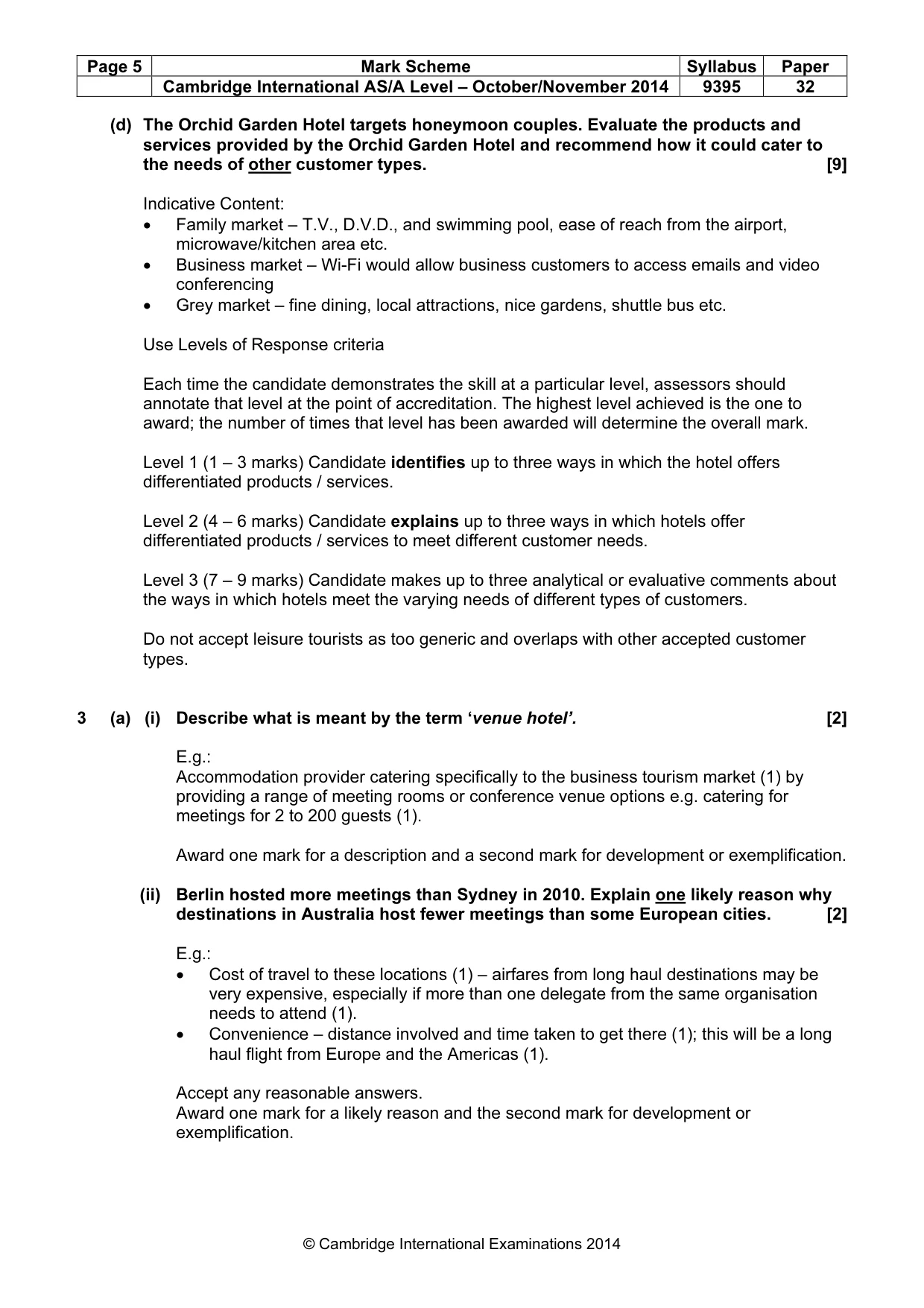 Mark scheme, page 5 of 9