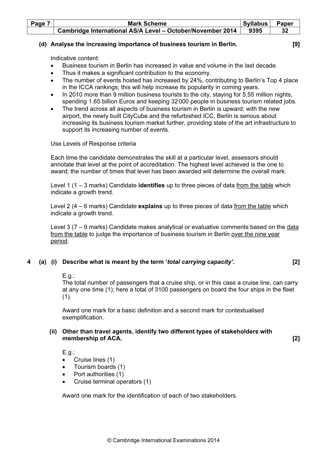 Mark scheme, page 7 of 9
