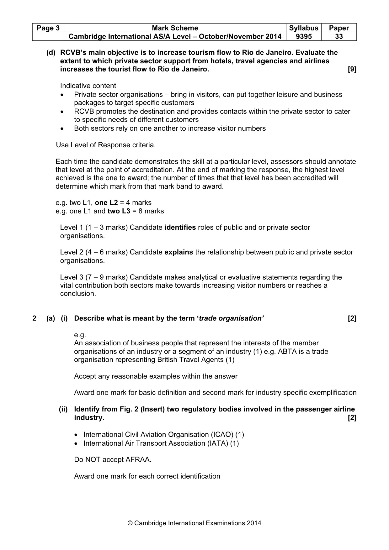 Mark scheme, page 3 of 9
