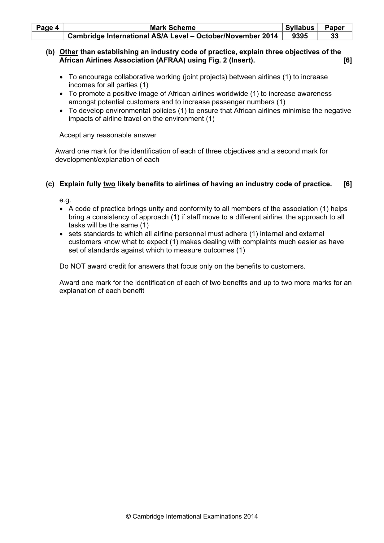 Mark scheme, page 4 of 9