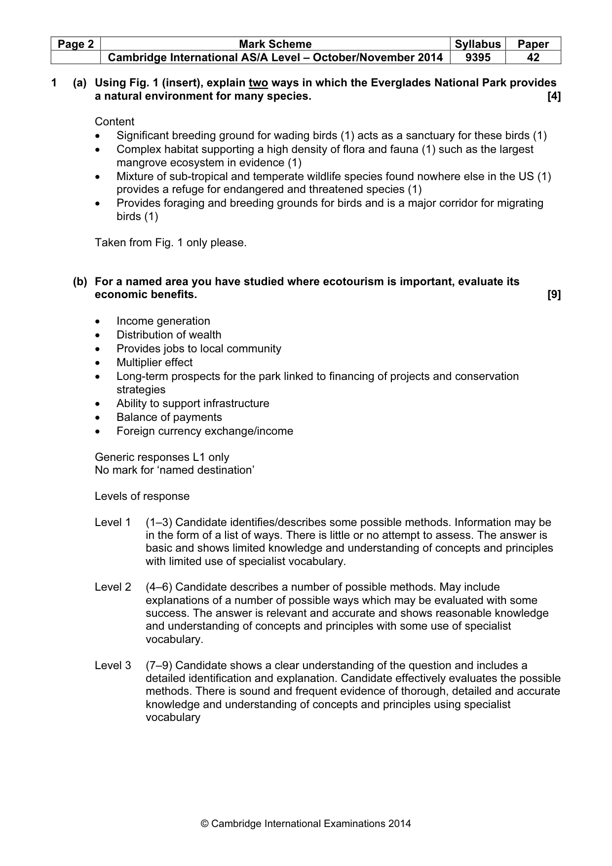 Mark scheme, page 2 of 5