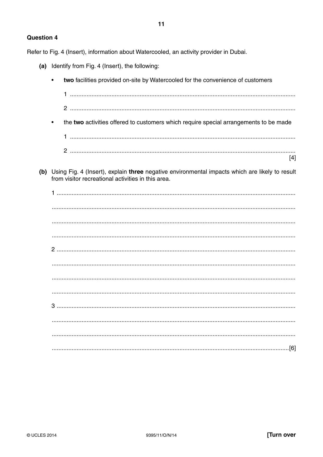 Cambridge A Level Travel and Tourism 9395 2014 Oct/Nov Paper 1 · Variant 1 question paper, page 11 of 16