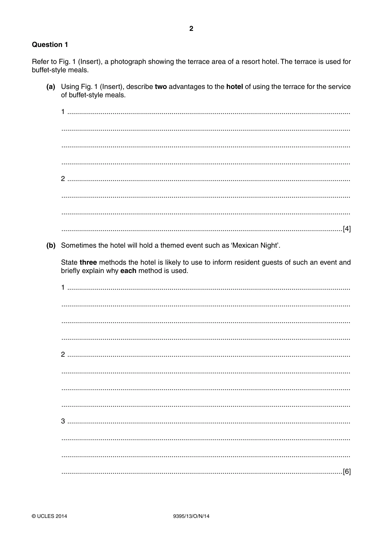 Cambridge A Level Travel and Tourism 9395 2014 Oct/Nov Paper 1 · Variant 3 question paper, page 2 of 16