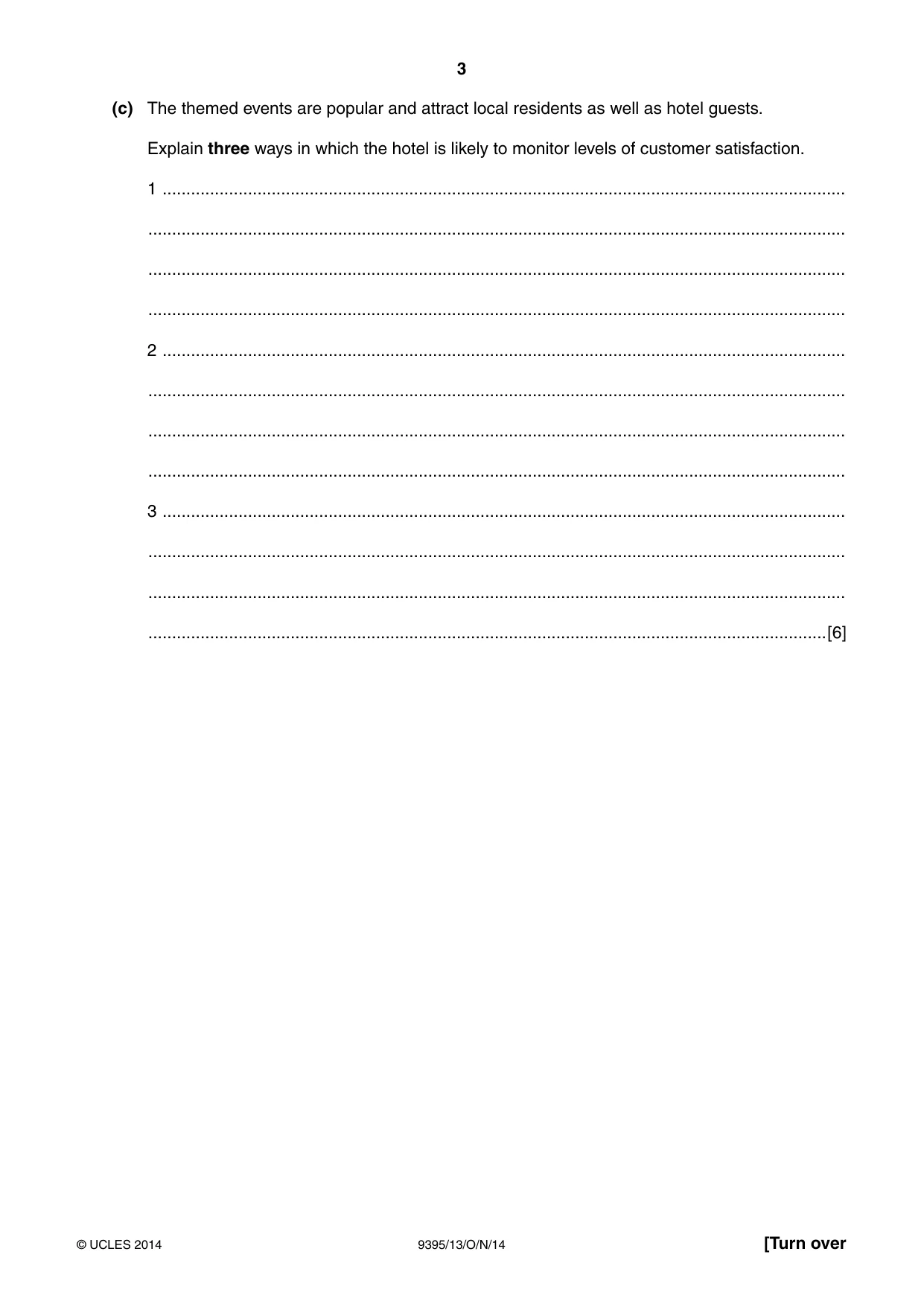 Cambridge A Level Travel and Tourism 9395 2014 Oct/Nov Paper 1 · Variant 3 question paper, page 3 of 16