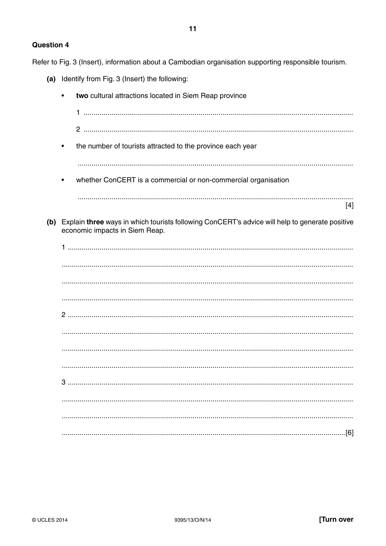 Cambridge A Level Travel and Tourism 9395 2014 Oct/Nov Paper 1 · Variant 3 question paper, page 11 of 16