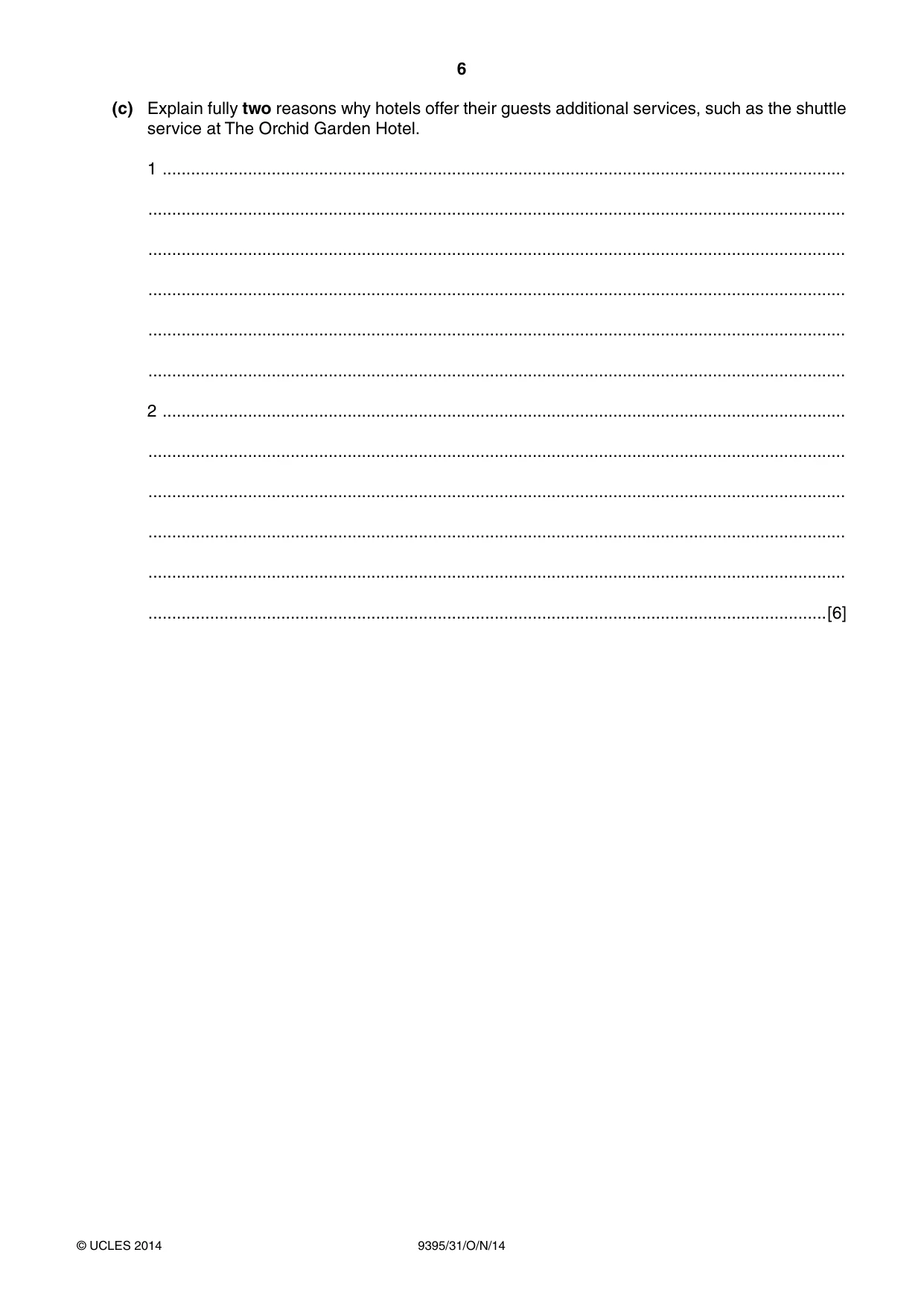 Cambridge A Level Travel and Tourism 9395 2014 Oct/Nov Paper 3 · Variant 1 question paper, page 6 of 16