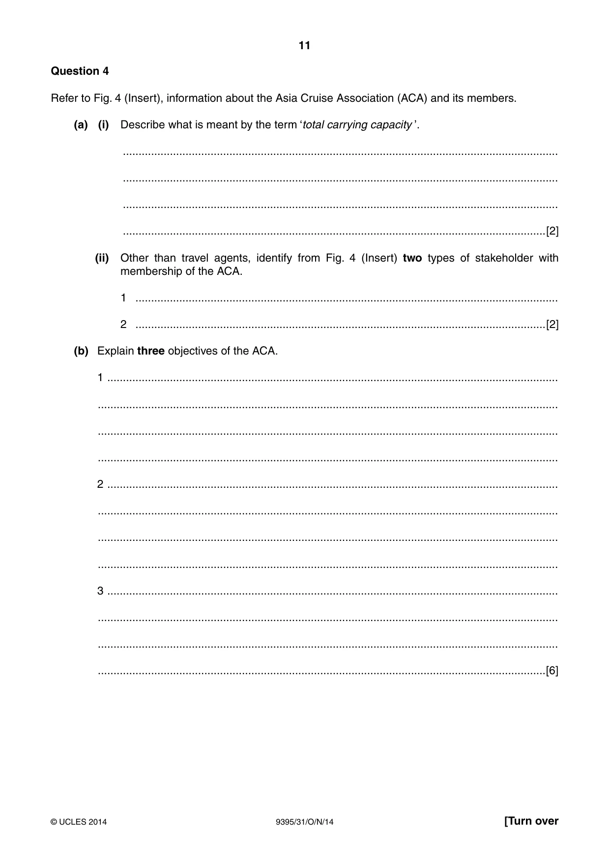Cambridge A Level Travel and Tourism 9395 2014 Oct/Nov Paper 3 · Variant 1 question paper, page 11 of 16