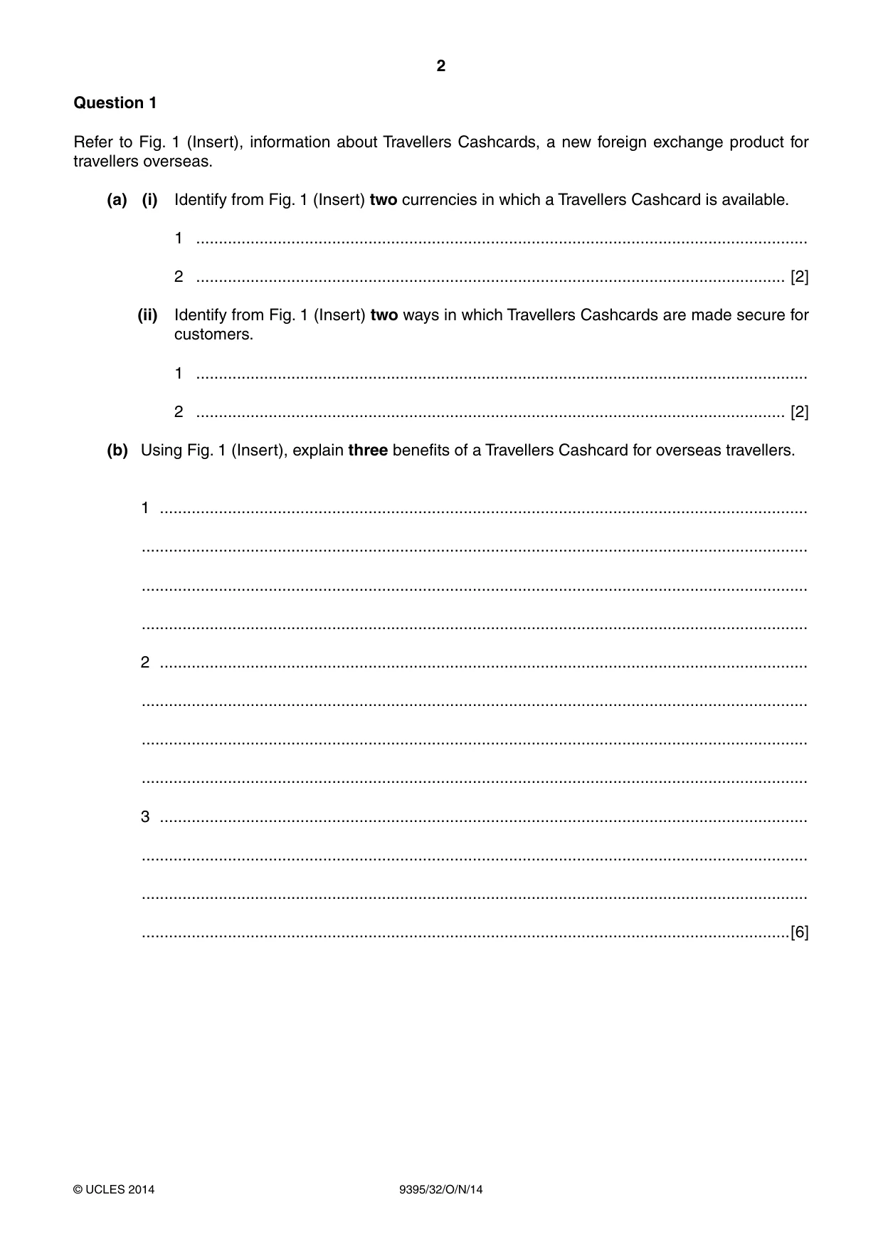 Cambridge A Level Travel and Tourism 9395 2014 Oct/Nov Paper 3 · Variant 2 question paper, page 2 of 16