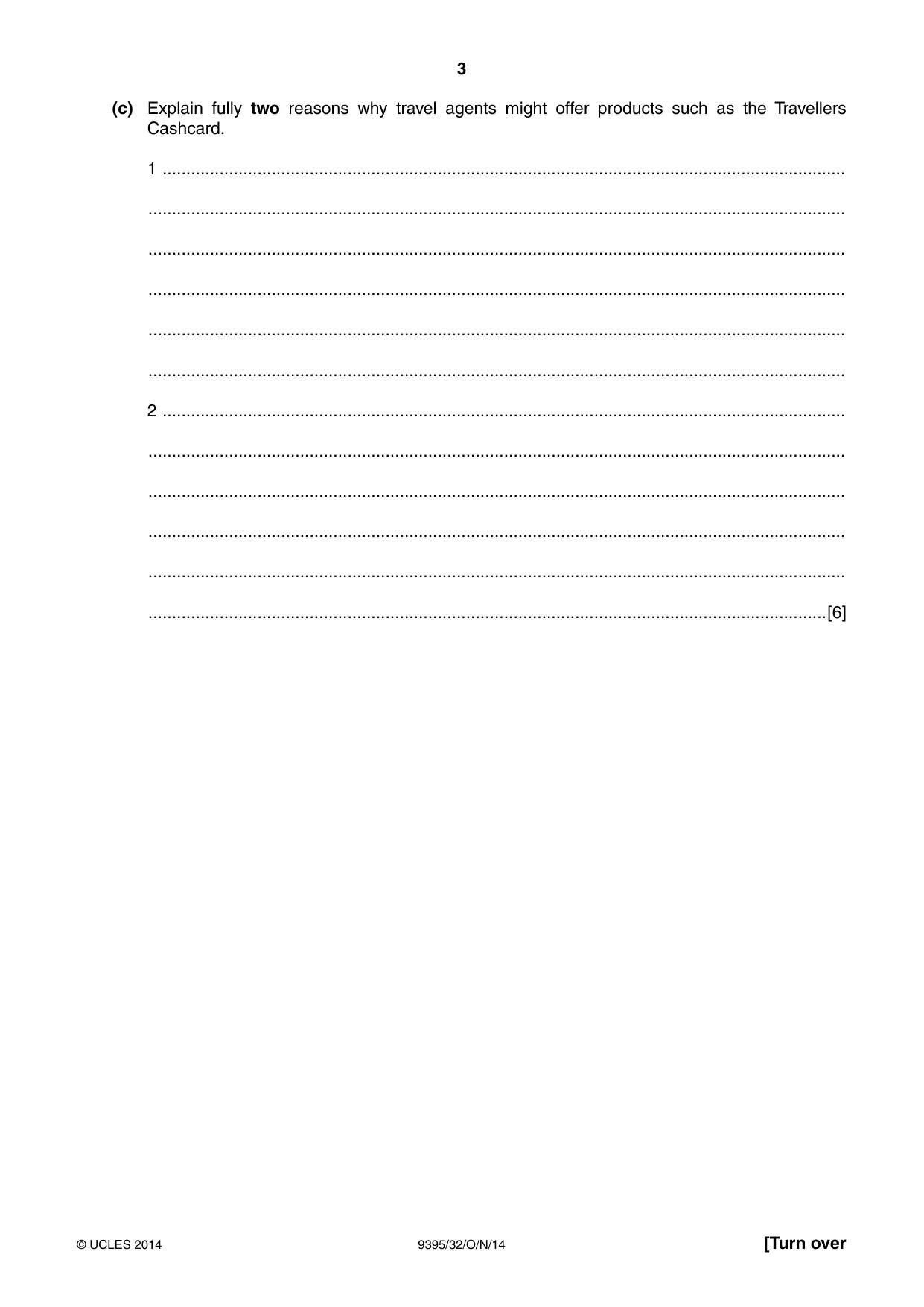 Cambridge A Level Travel and Tourism 9395 2014 Oct/Nov Paper 3 · Variant 2 question paper, page 3 of 16