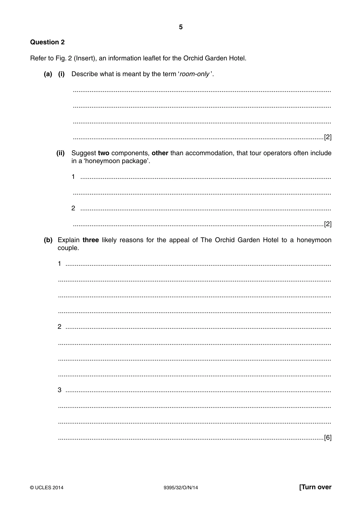 Cambridge A Level Travel and Tourism 9395 2014 Oct/Nov Paper 3 · Variant 2 question paper, page 5 of 16