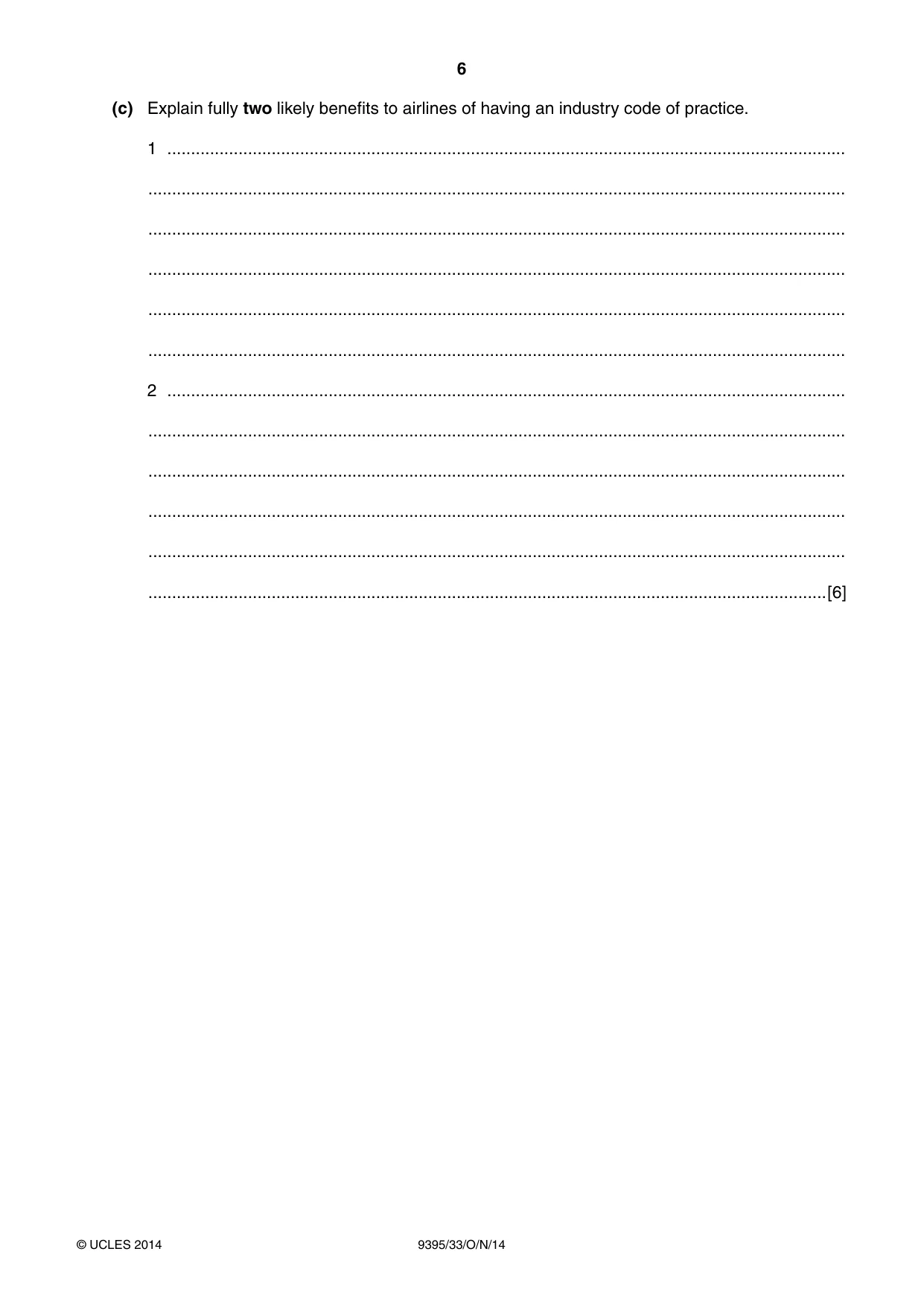 Cambridge A Level Travel and Tourism 9395 2014 Oct/Nov Paper 3 · Variant 3 question paper, page 6 of 16