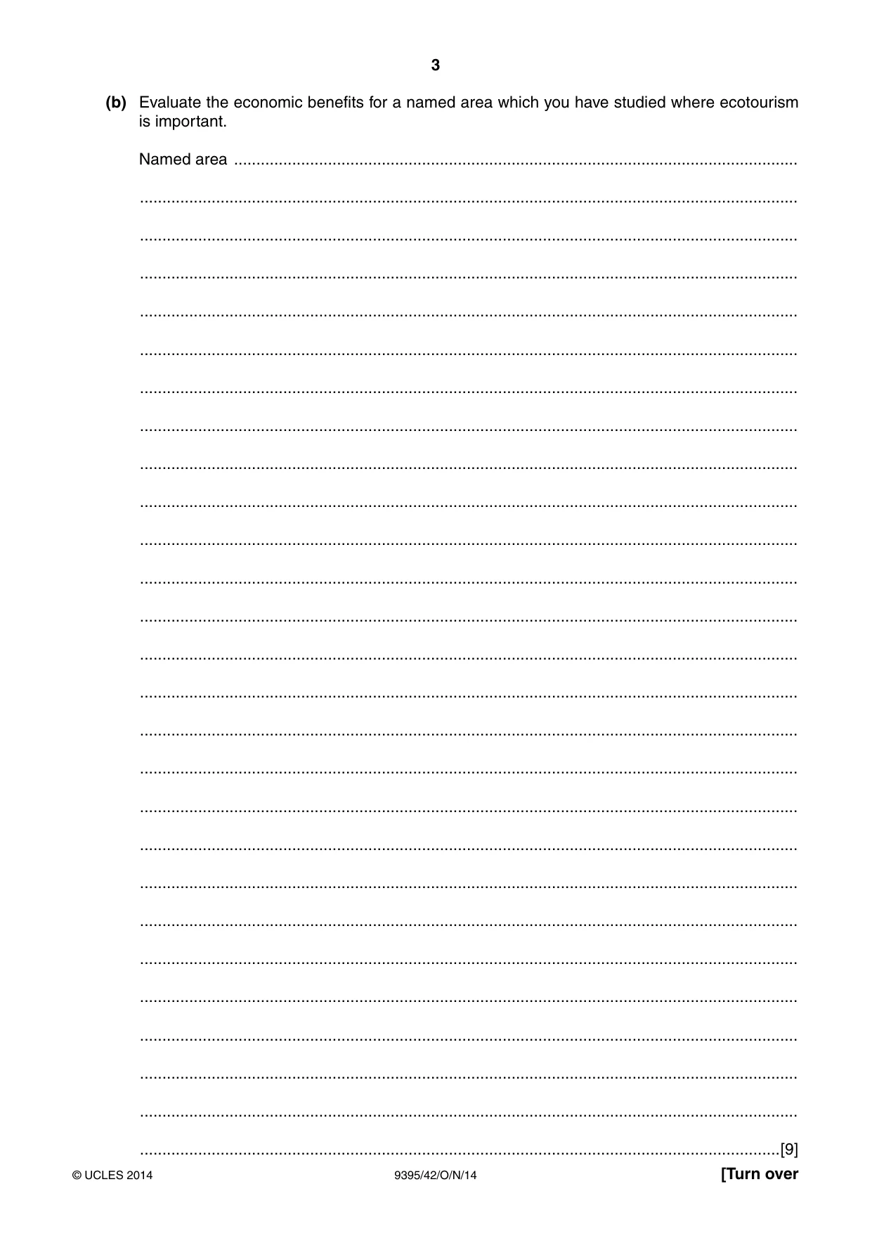 Cambridge A Level Travel and Tourism 9395 2014 Oct/Nov Paper 4 · Variant 2 question paper, page 3 of 8