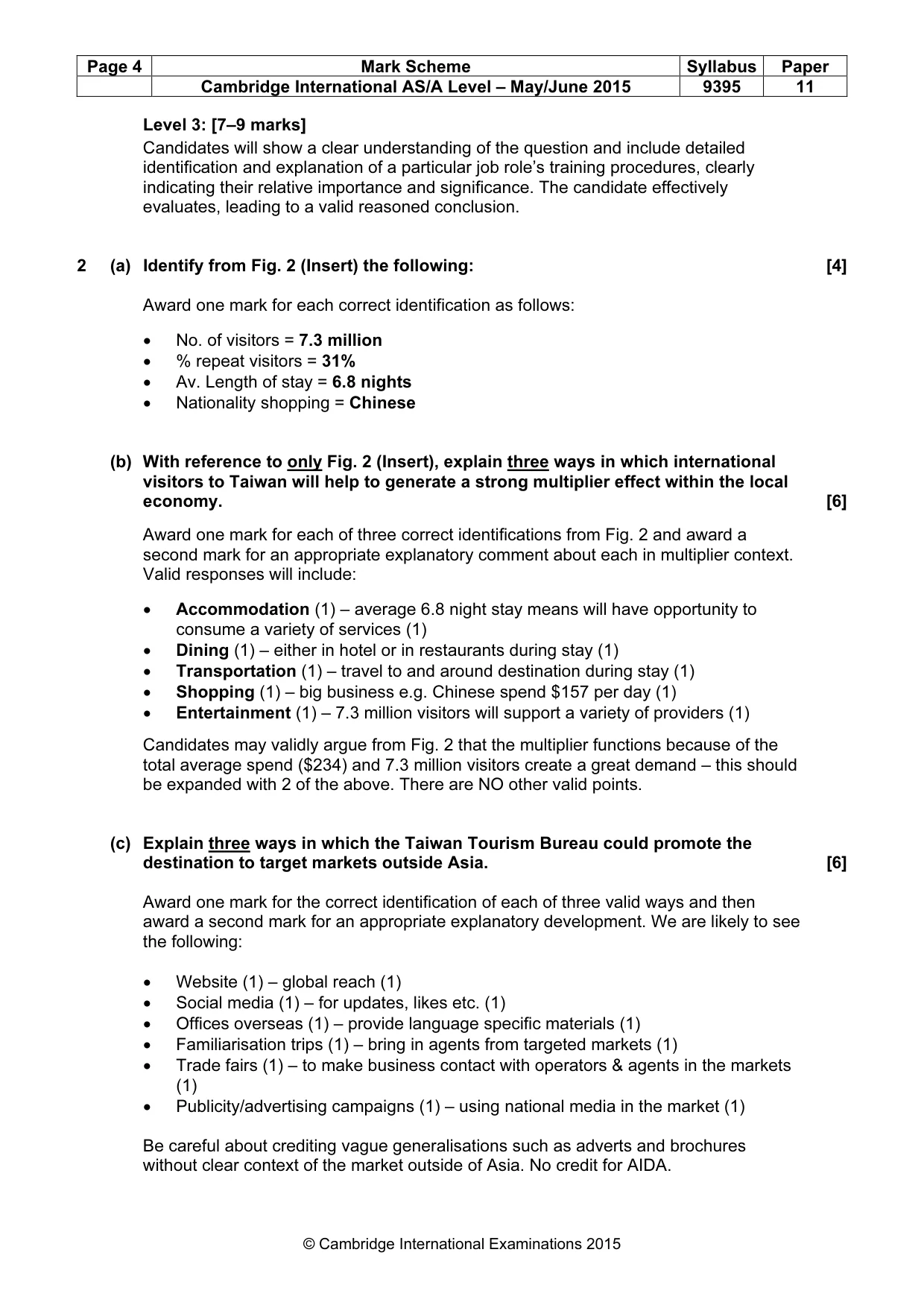 Mark scheme, page 4 of 9