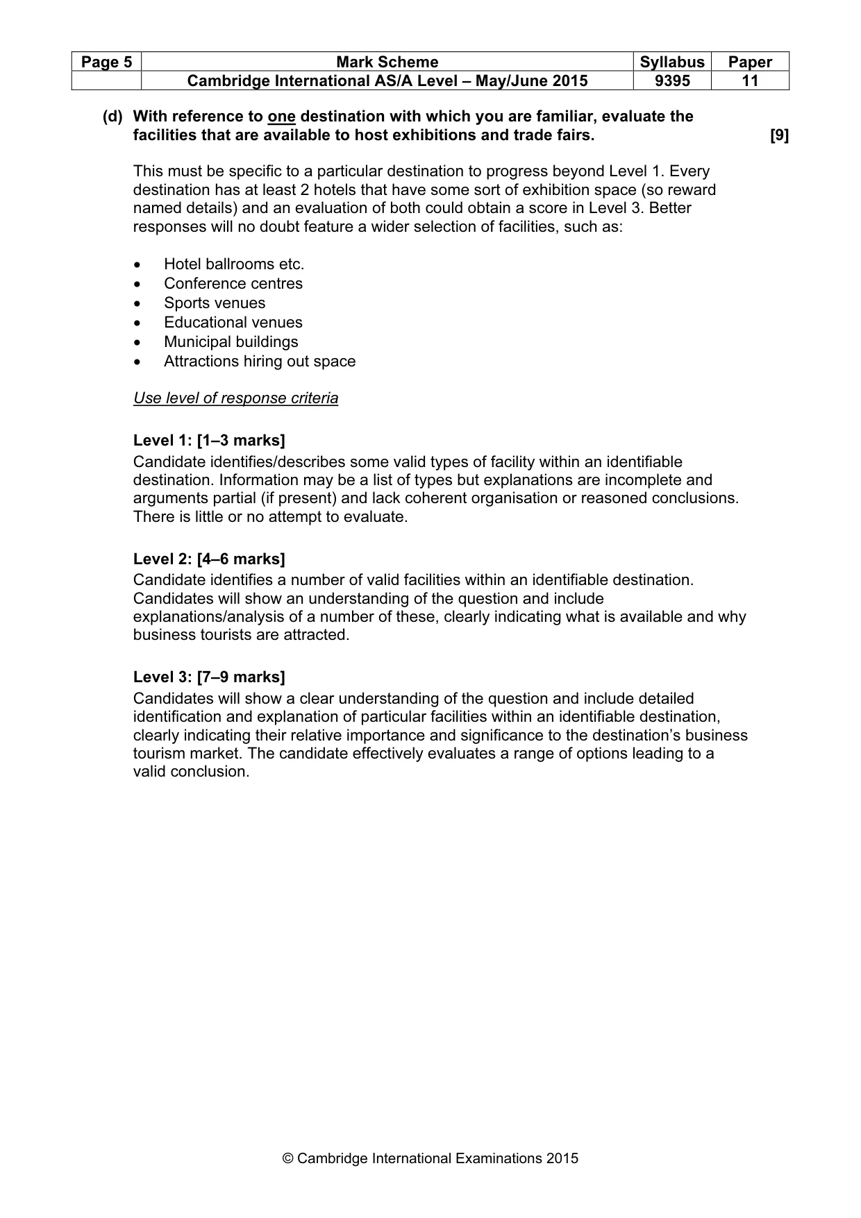 Mark scheme, page 5 of 9