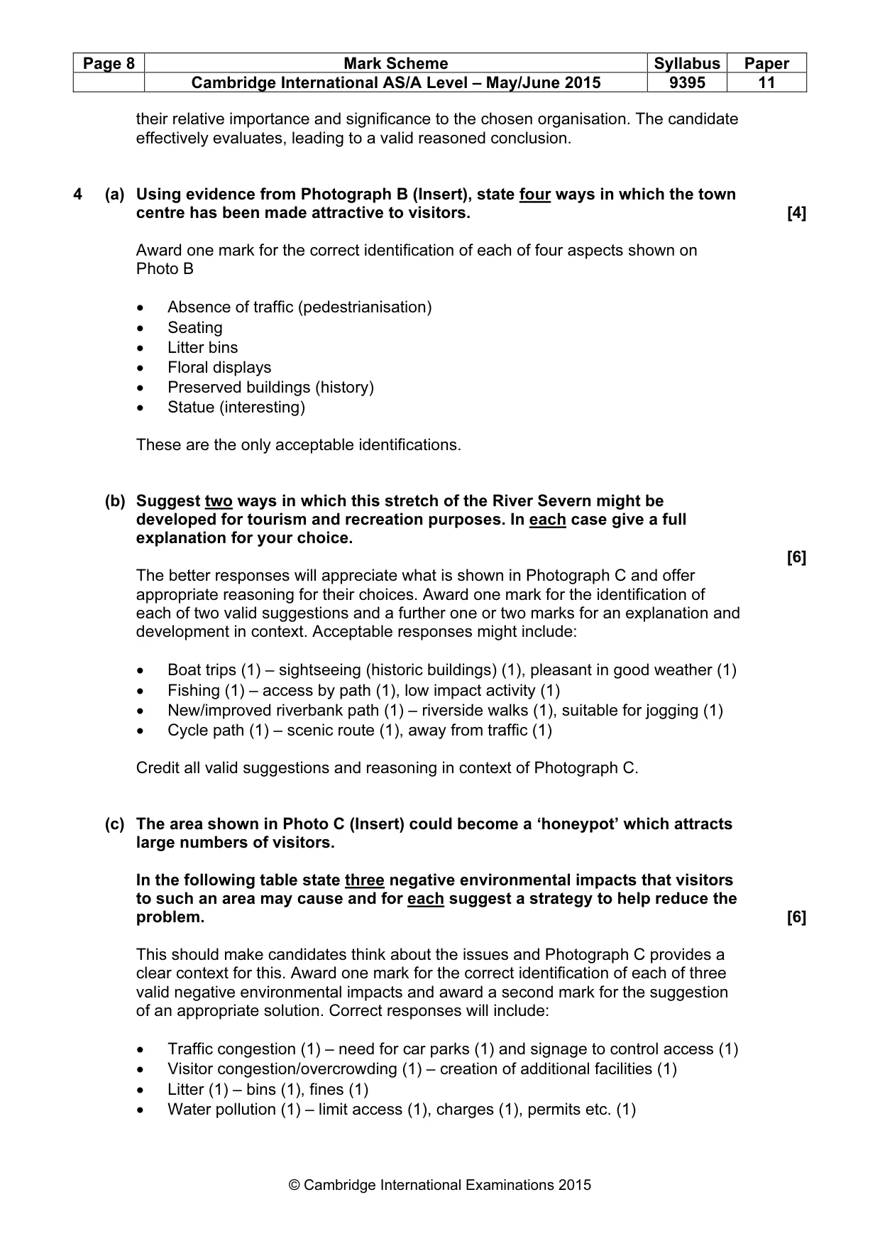 Mark scheme, page 8 of 9