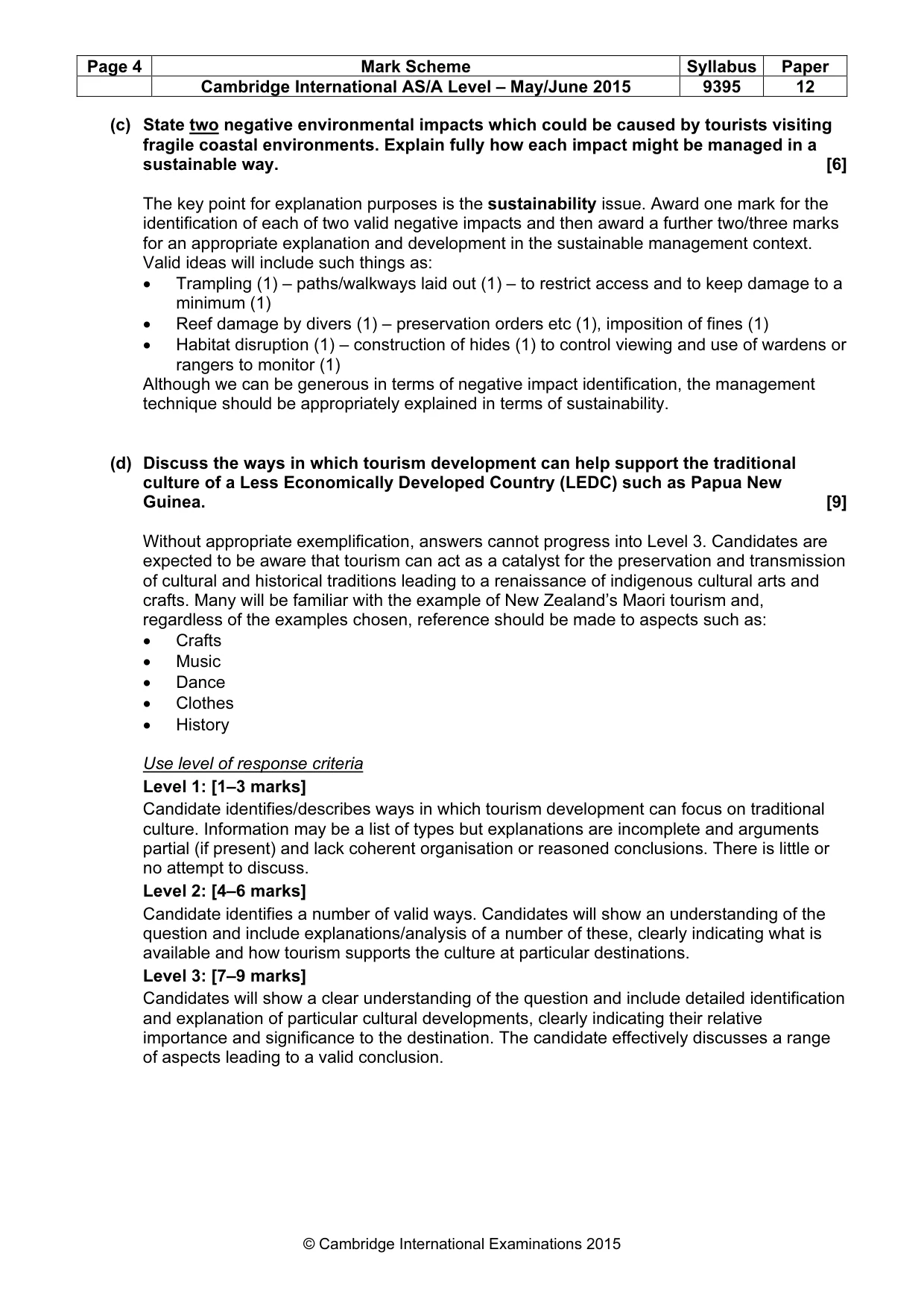 Mark scheme, page 4 of 8