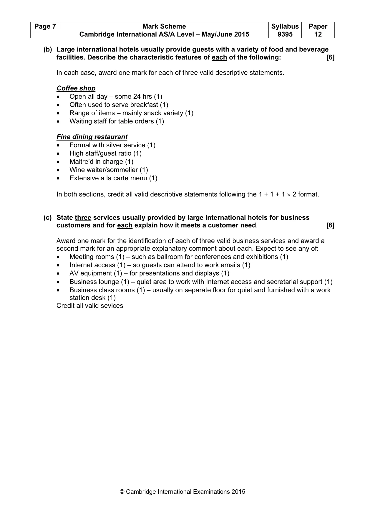 Mark scheme, page 7 of 8
